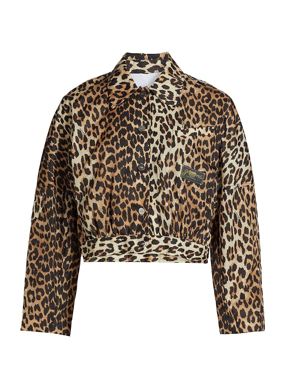 Womens Duchesse Leopard Short Jacket Product Image