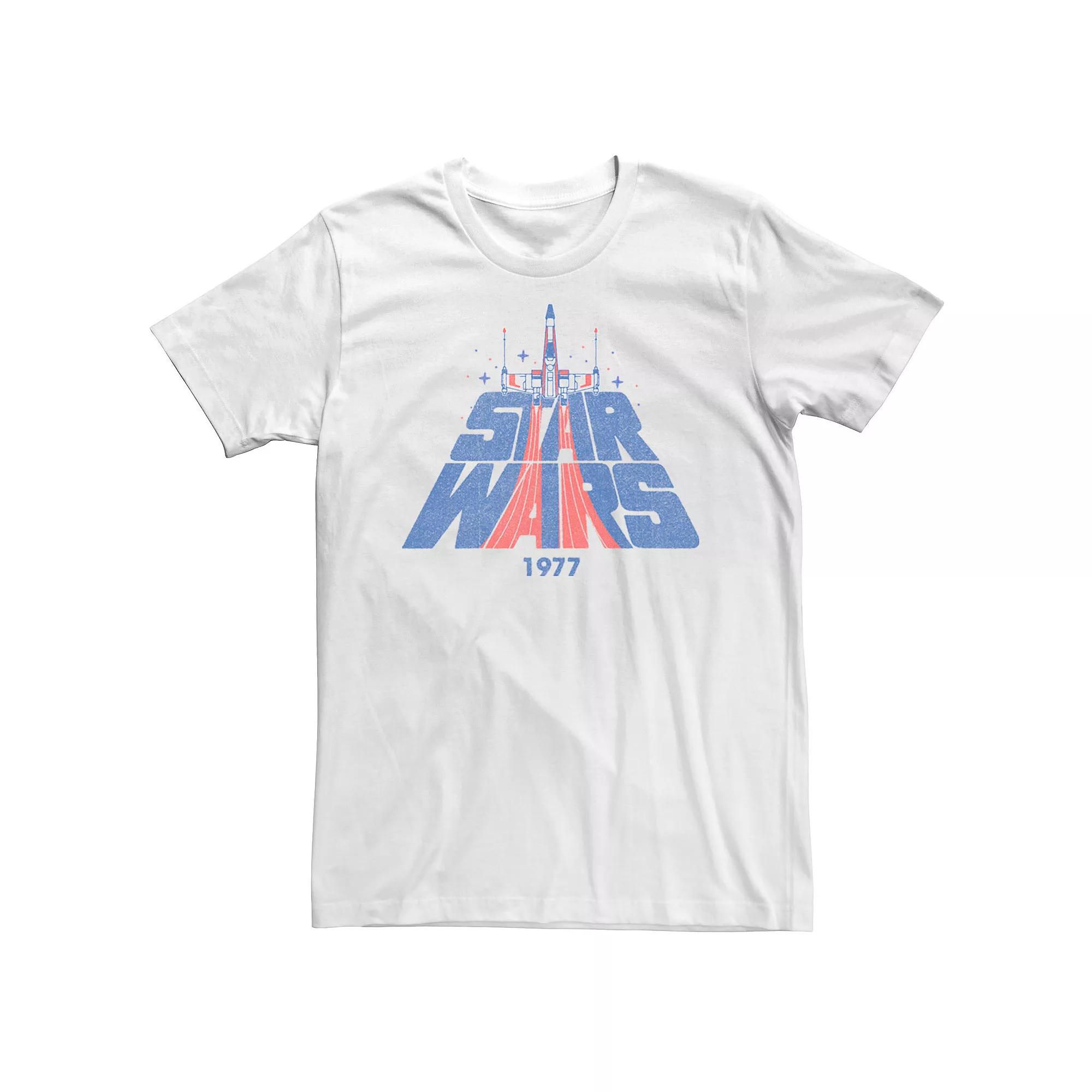 Men's Star Wars X-Wing Fighter Vintage Logo Graphic Tee, Size: XXL, White Product Image