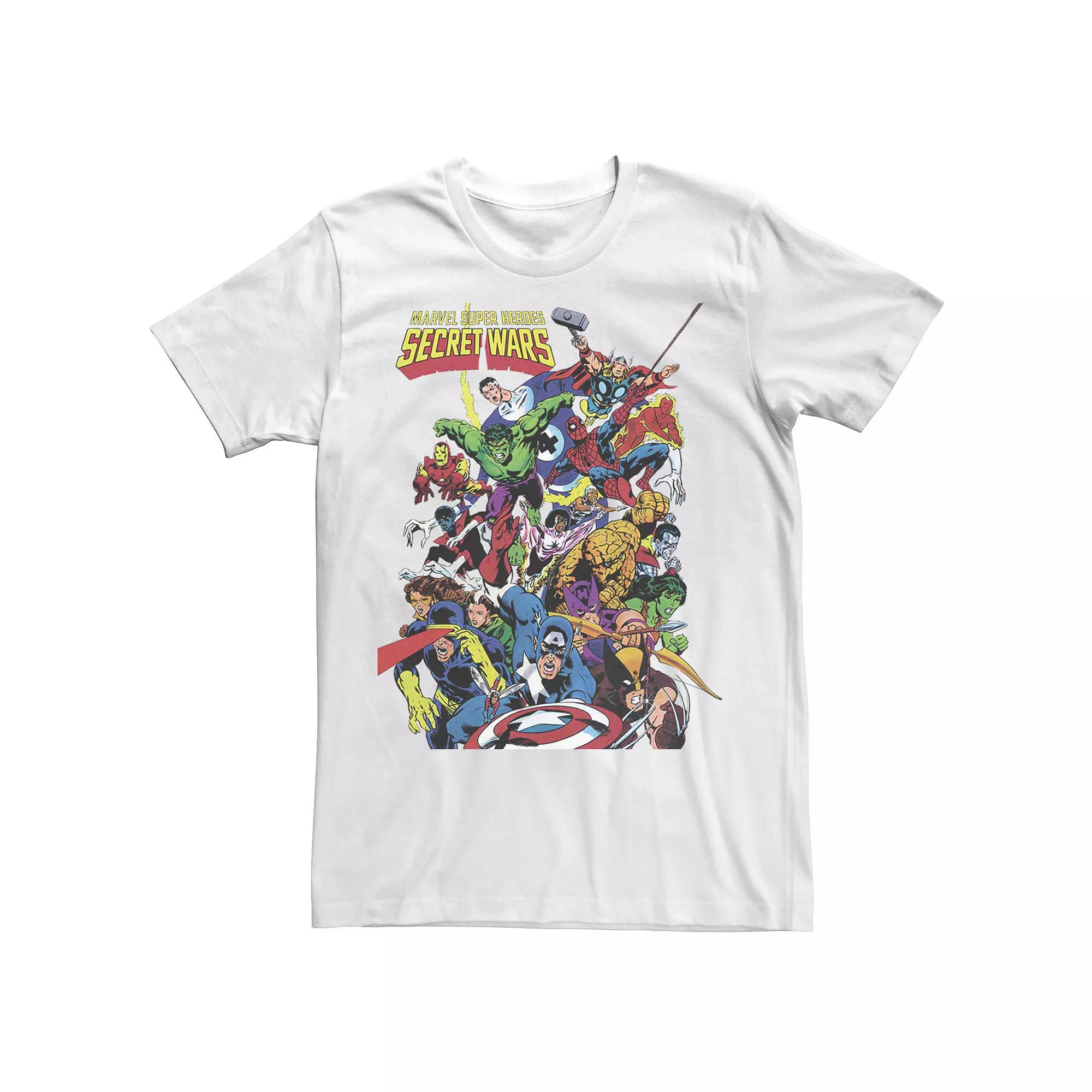 Men's Marvel Secret Wars Character Collage Portrait Graphic Tee,  Product Image