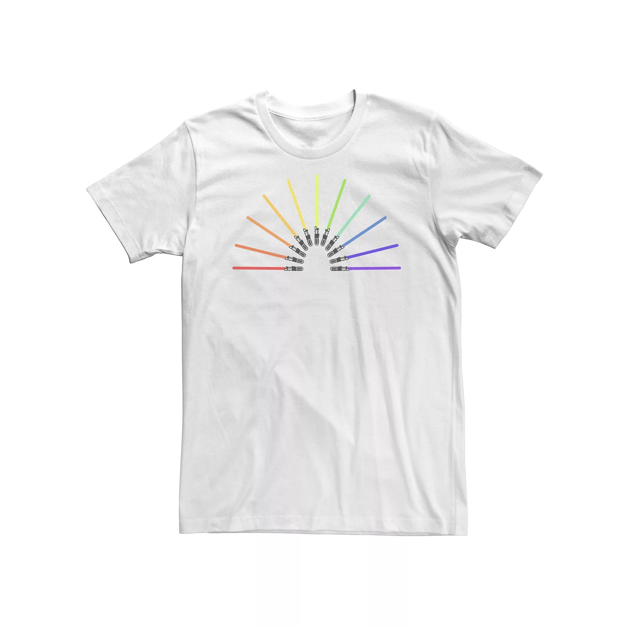 Big & Tall Star Wars Pride Rainbow Lightsabers Tee, Men's,  Product Image