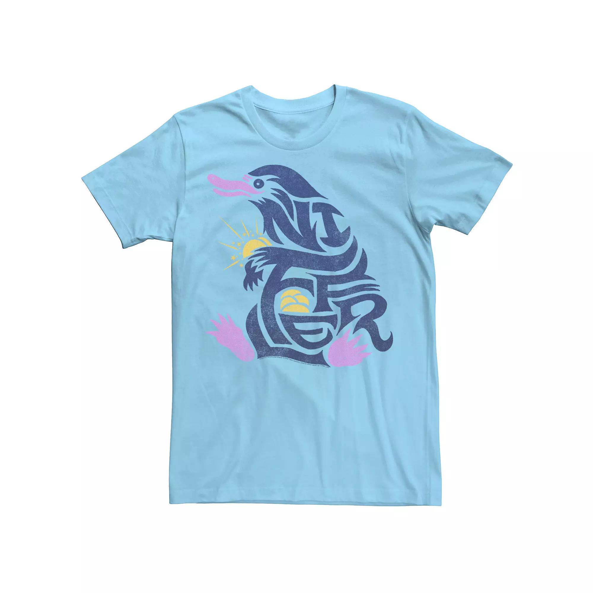 Men's Fantastic Beasts Niffler Letter Fill Tee, Size: Small, Light Blue Product Image