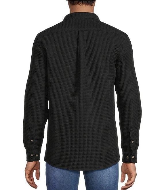 Rowm Big & Tall Long Sleeve Solid Waffle Button Front Shirt Product Image