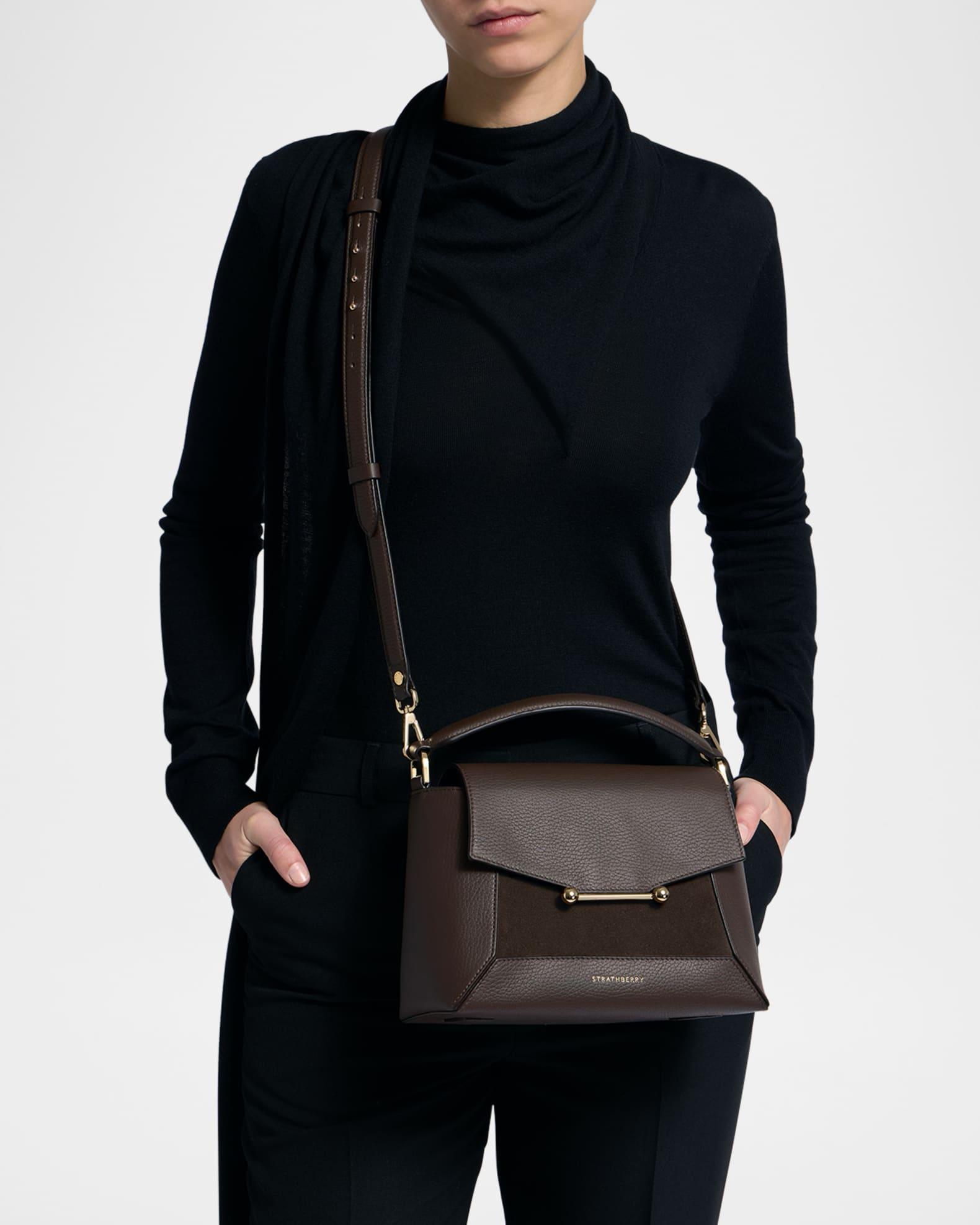 Mosaic Grain Leather Top-Handle Bag Product Image