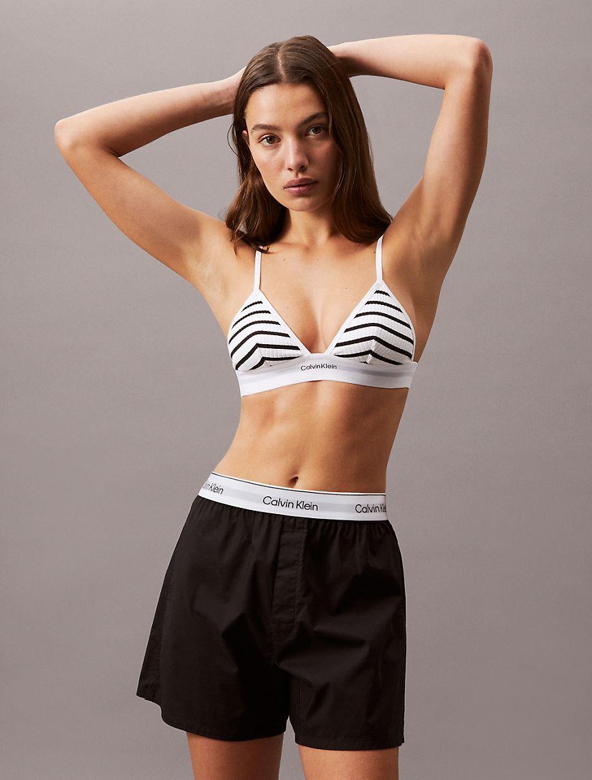 Cotton Modal Stretch Rib Unlined Triangle Bralette Product Image