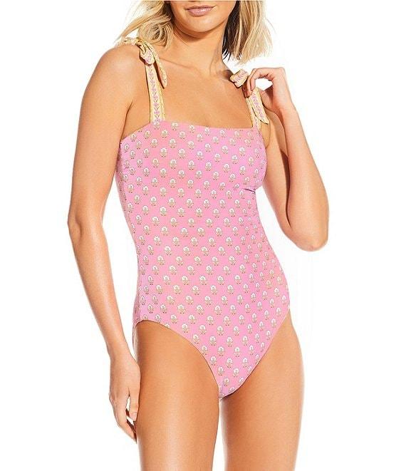 A Loves A Reversible Pretty Posey Bandeau Tie Shoulder One Piece Swimsuit Product Image
