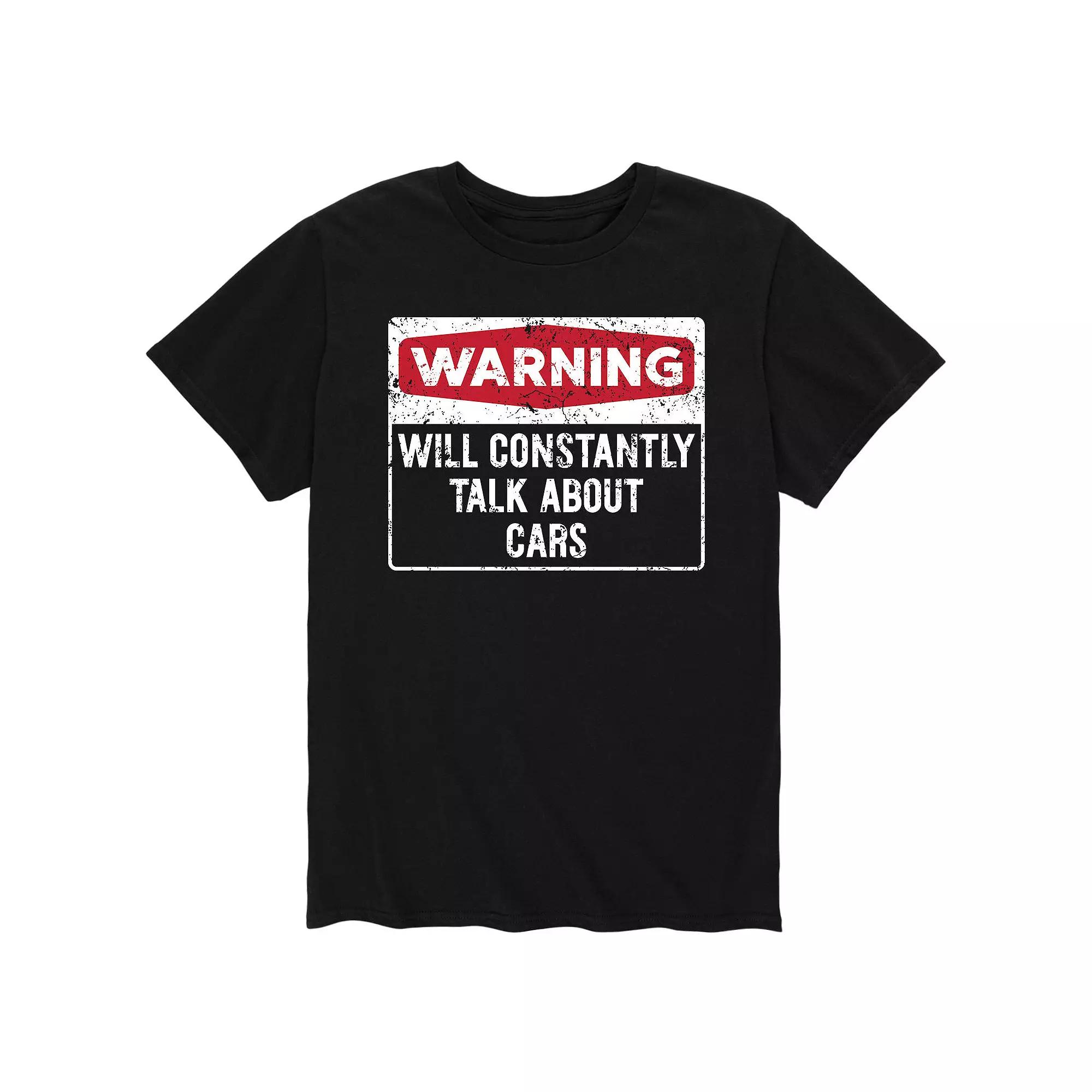 Men's Warning Will Constantly Talk About Cars Tee,  Product Image