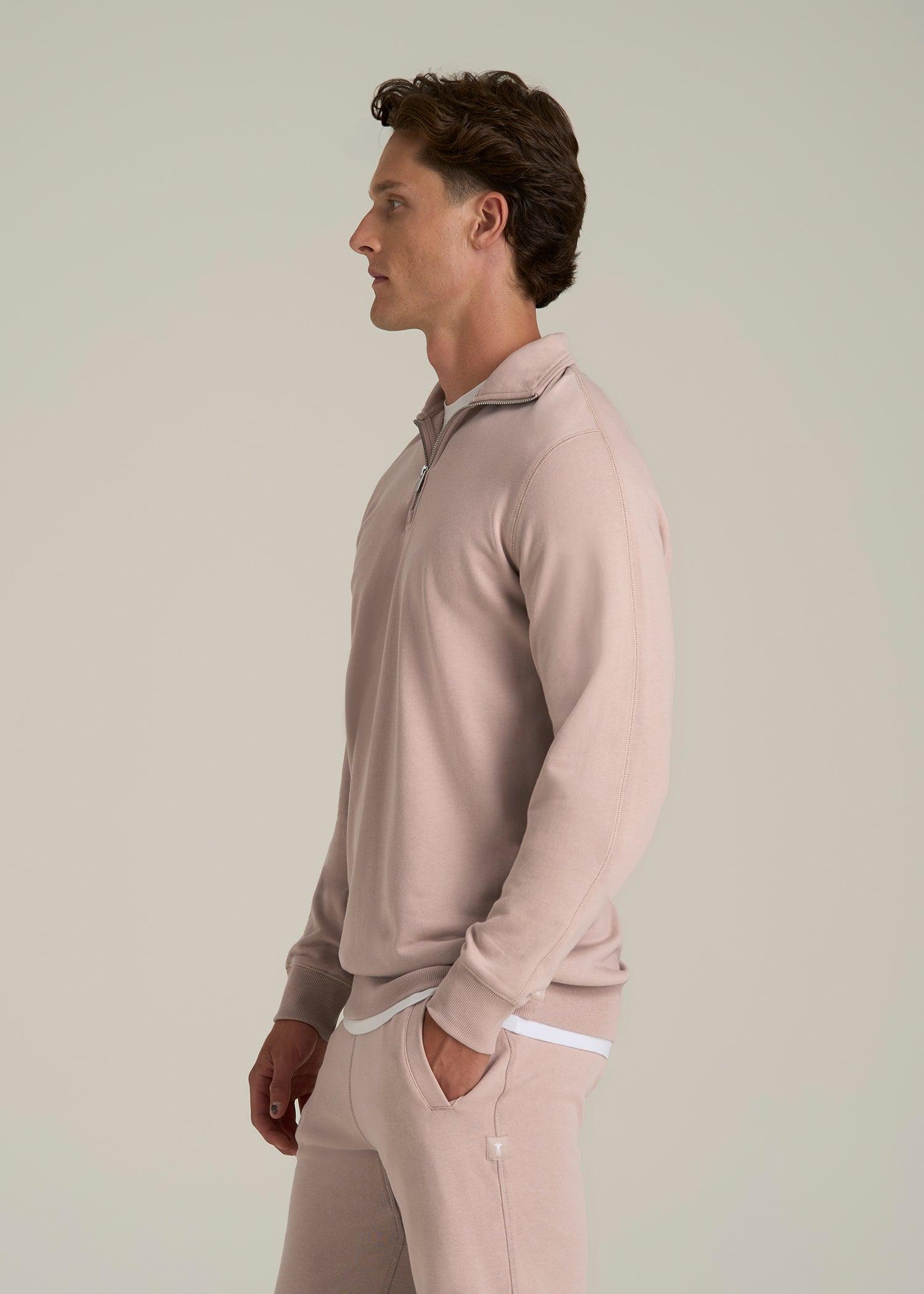 Wearever 2.0 French Terry Quarter-Zip Sweatshirt for Tall Men in Desert Rose Male Product Image