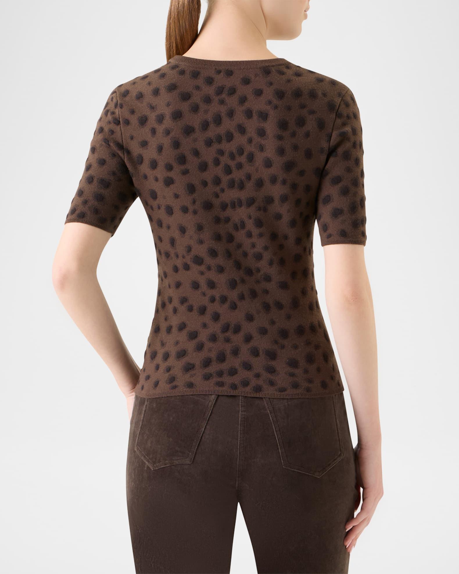 Leopard Jacquard Knit Merino Wool Sweater Product Image