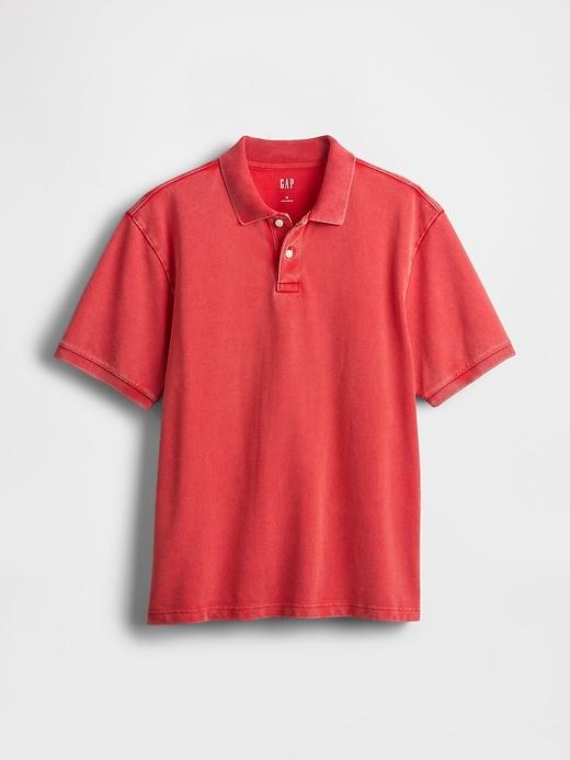 Relaxed Pique Polo Shirt Product Image
