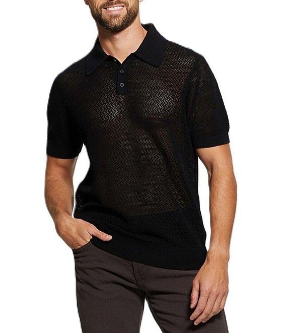 Guess Short Sleeve Open Herringbone Eric Polo Shirt Product Image