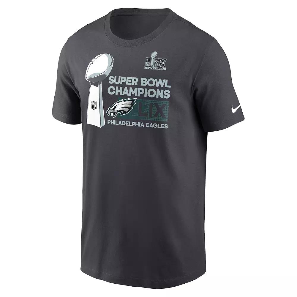 Men's Nike Philadelphia Eagles Super Bowl LIX Champions Locker Room Trophy Collection Tee, Size: 5XL, Grey Product Image