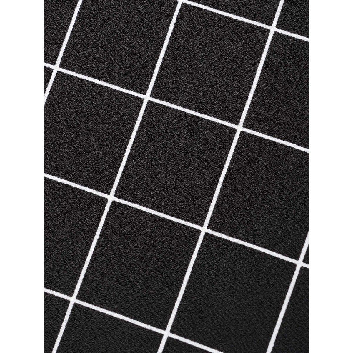 Plus Size Plaid Round Neck Batwing Sleeve T-shirt Black Women Work From Home Round Neck Work T-shirts BloomChic 12/L Product Image