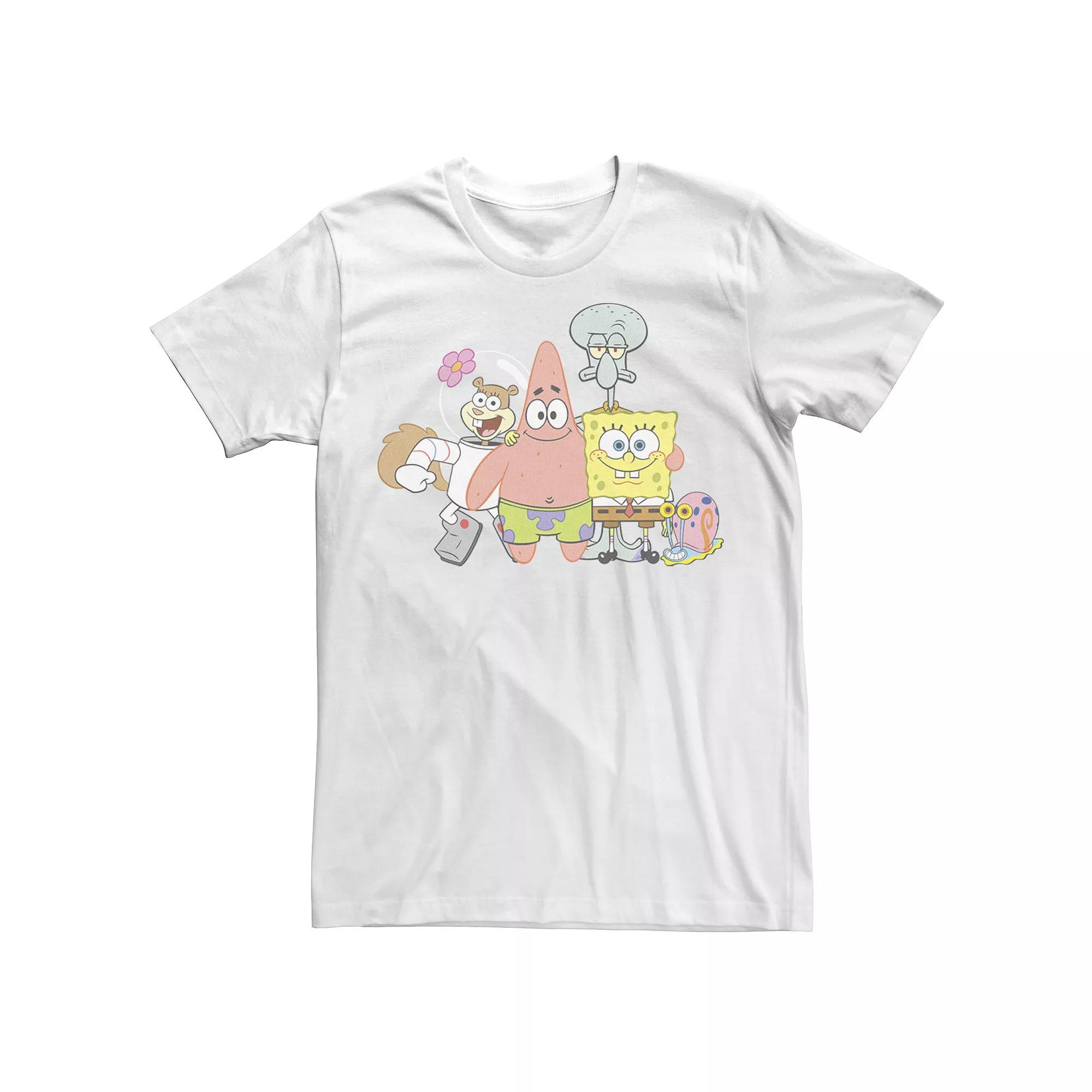 Big & Tall SpongeBob SquarePants Happy Group Shot Tee, Men's,  Product Image