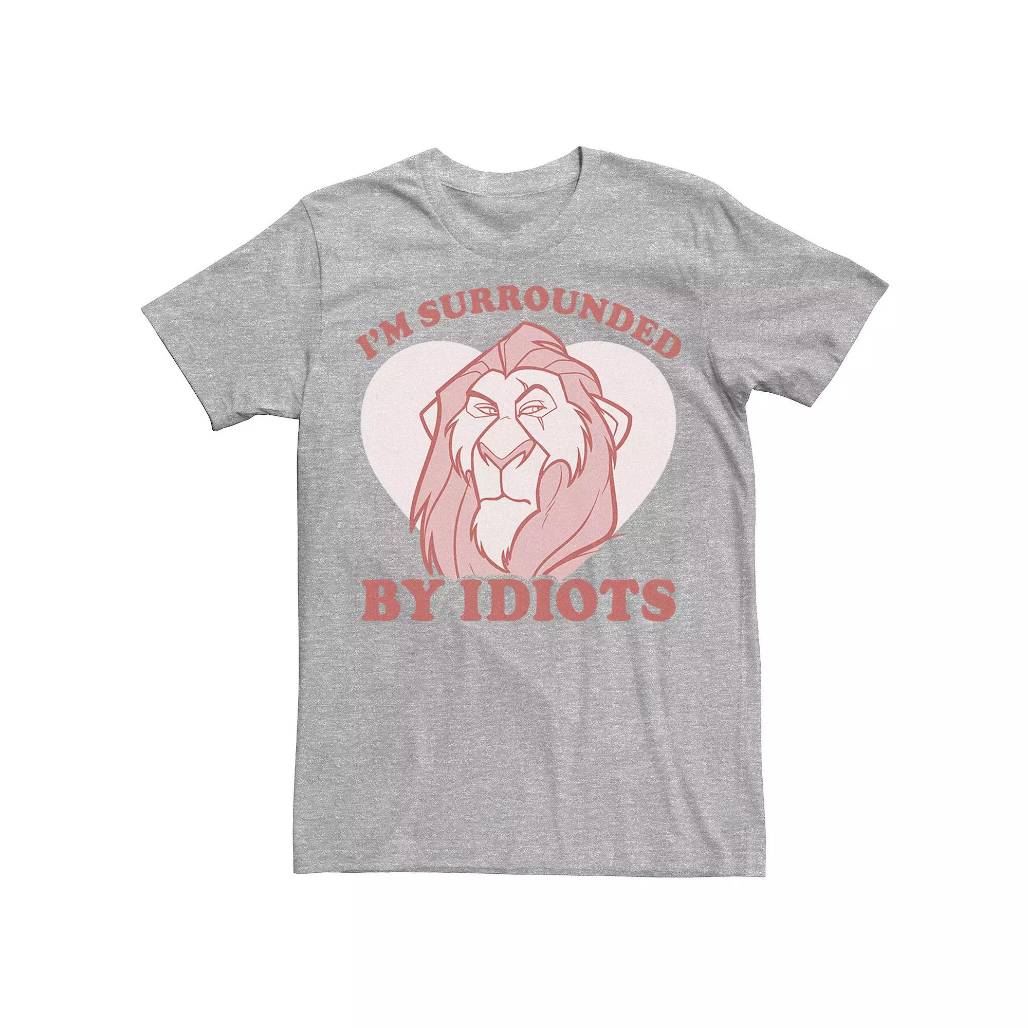 Men's Disney's The Lion King Disney Villains Valentine's Day Scar Surrounded By Idiots Tee,  Product Image