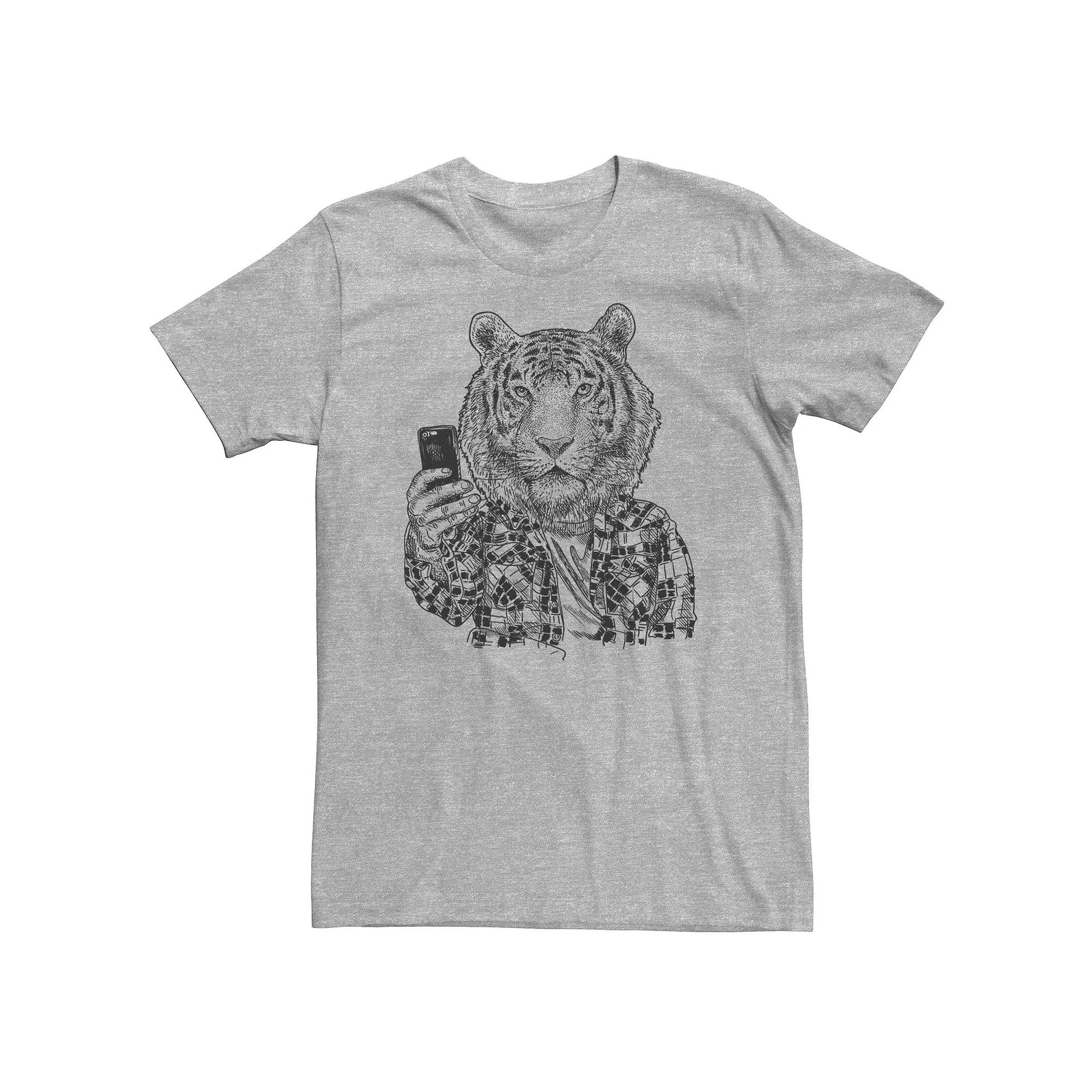 Big & Tall Trendy Tiger Selfie Tee, Men's,  Product Image