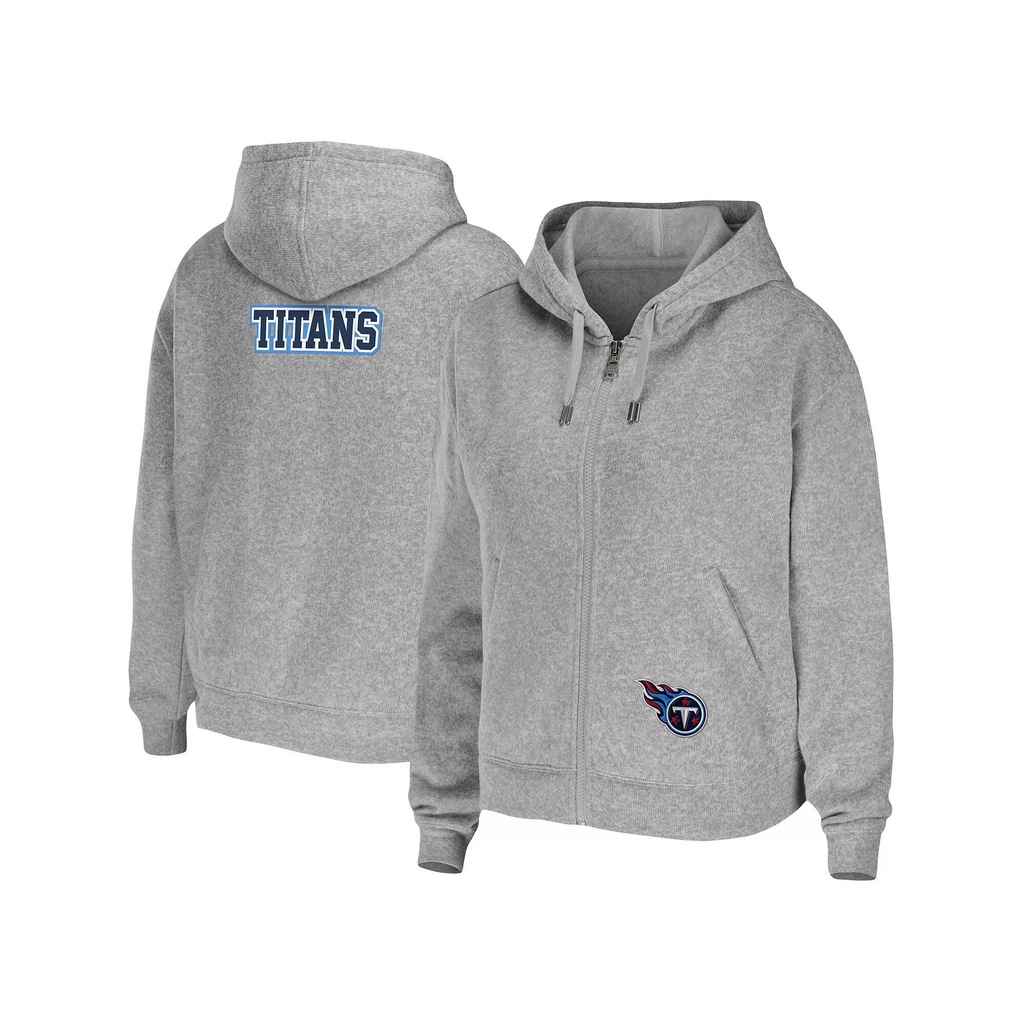 Women's WEAR by Erin Andrews Heathered Gray Tennessee Titans Team Full-Zip Hoodie,  Product Image