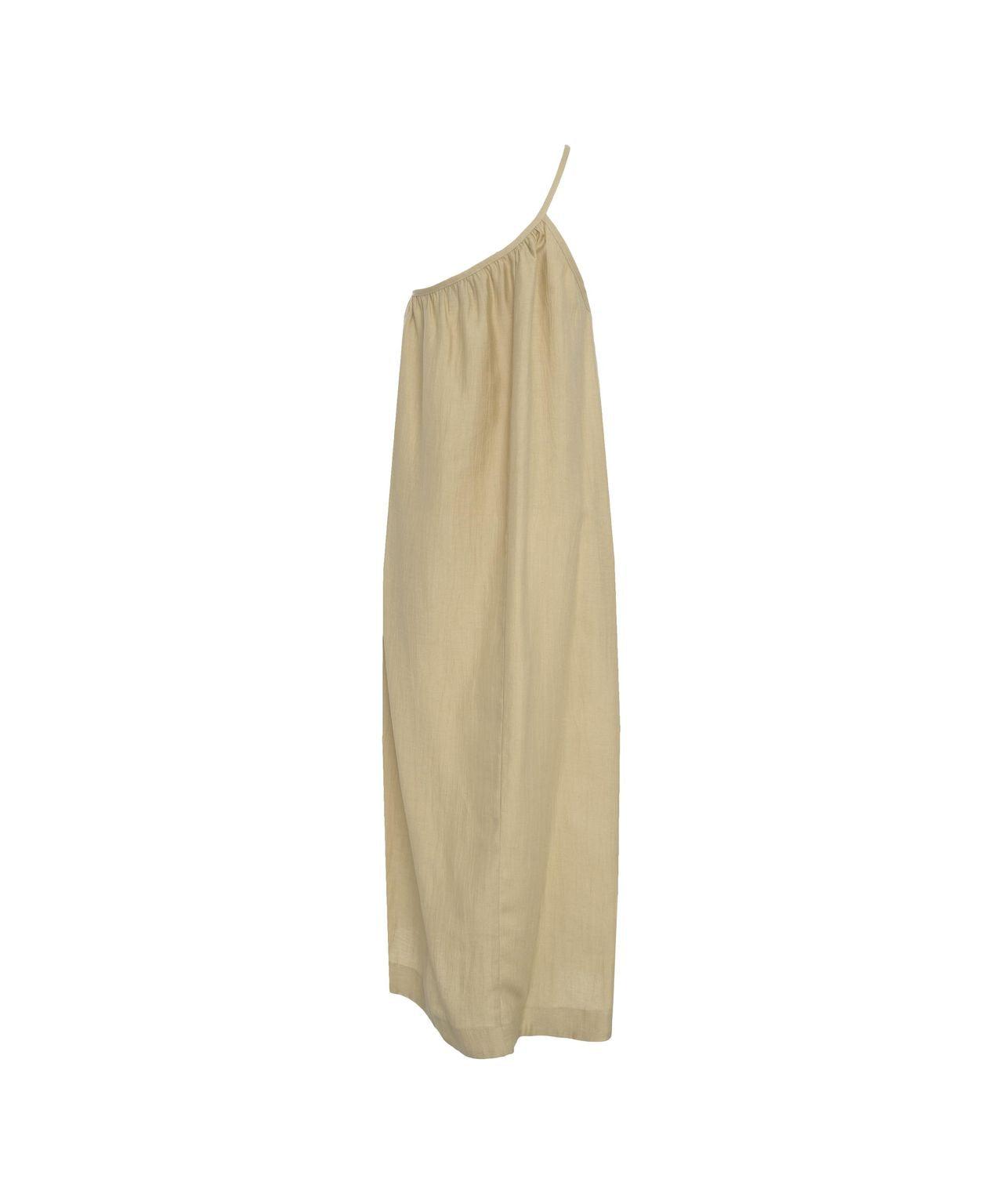 Asymmetrical maxi dress in linen Product Image