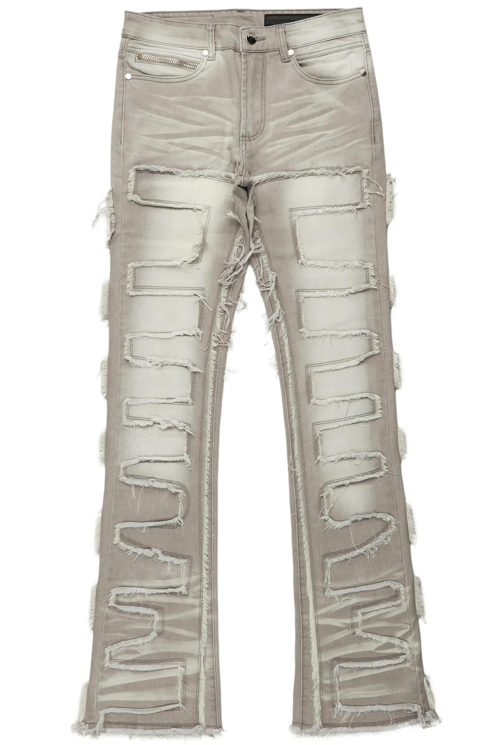 Shake Grey Stacked Flare Jean Male Product Image