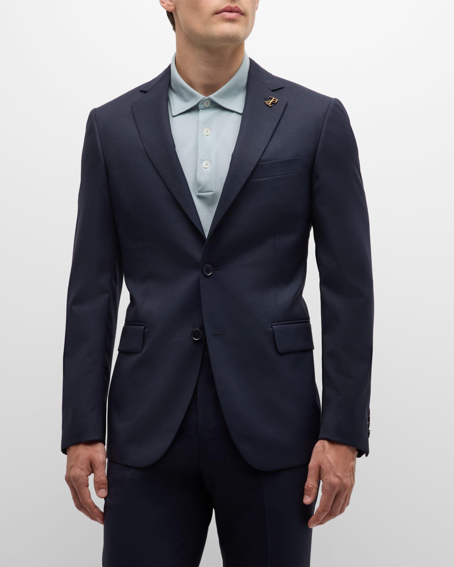 Men's Slim Wool Two-Piece Suit Product Image