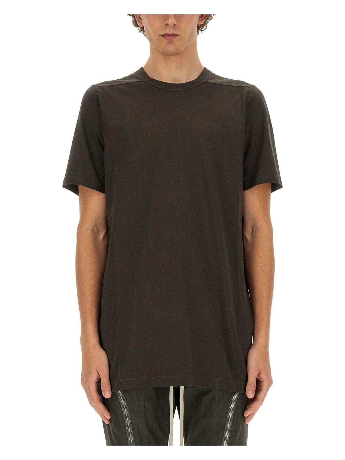 RICK OWENS Crew Neck Plain Design Short Sleeves T-shirt In Brown Product Image