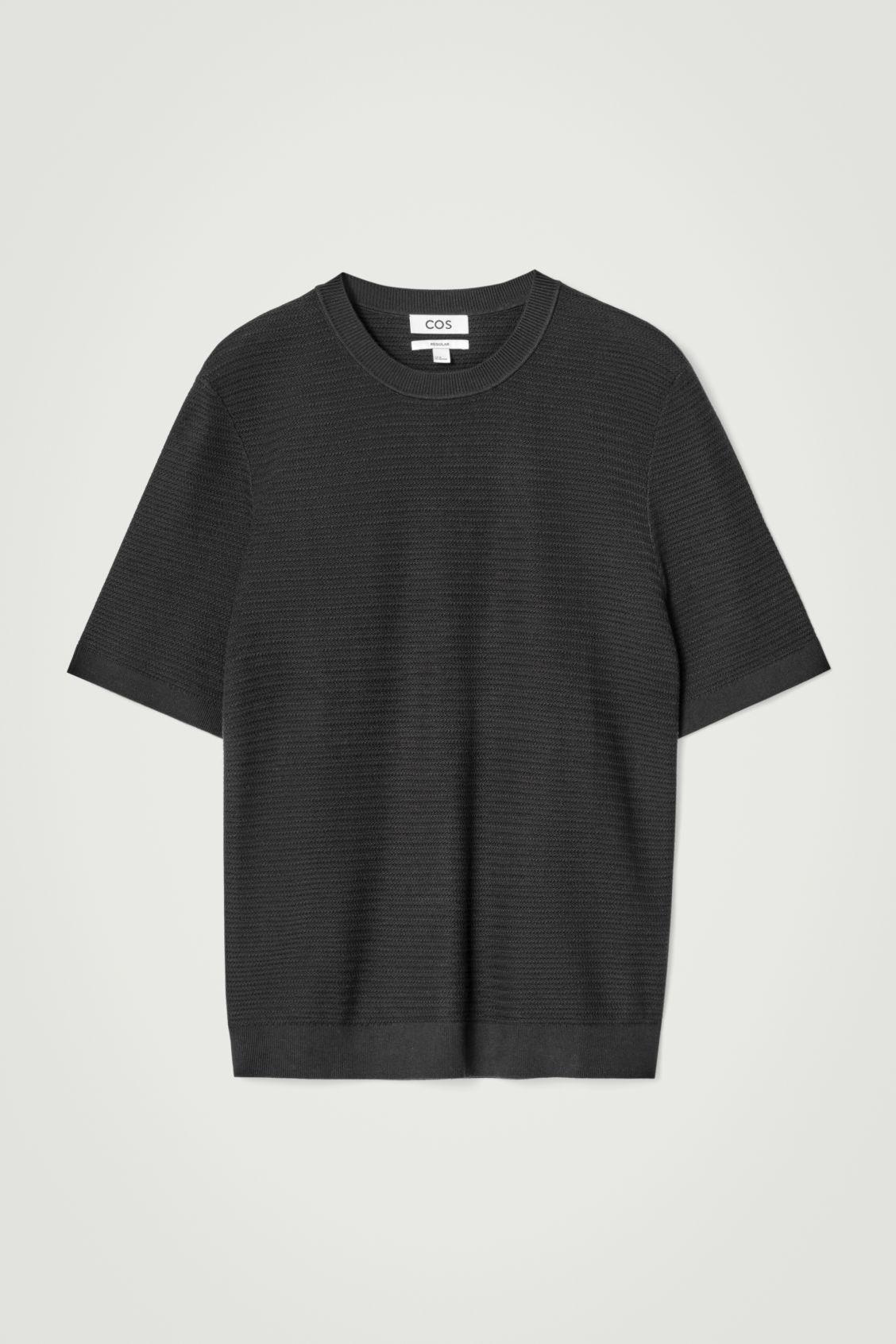 TEXTURED KNITTED COTTON T-SHIRT Product Image