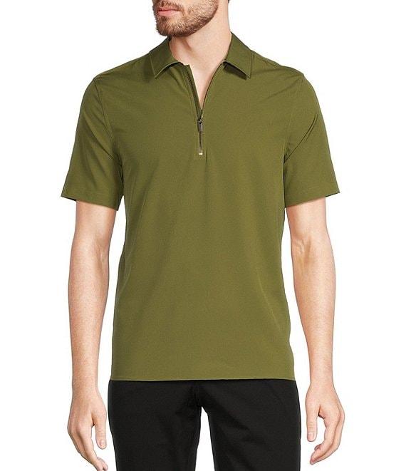 Murano Performance Stretch Quarter-Zip Short Sleeve Polo Shirt Product Image