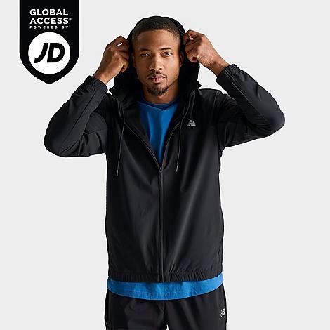 New Balance Mens Sport Essentials Woven Full-Zip Jacket in Black Product Image