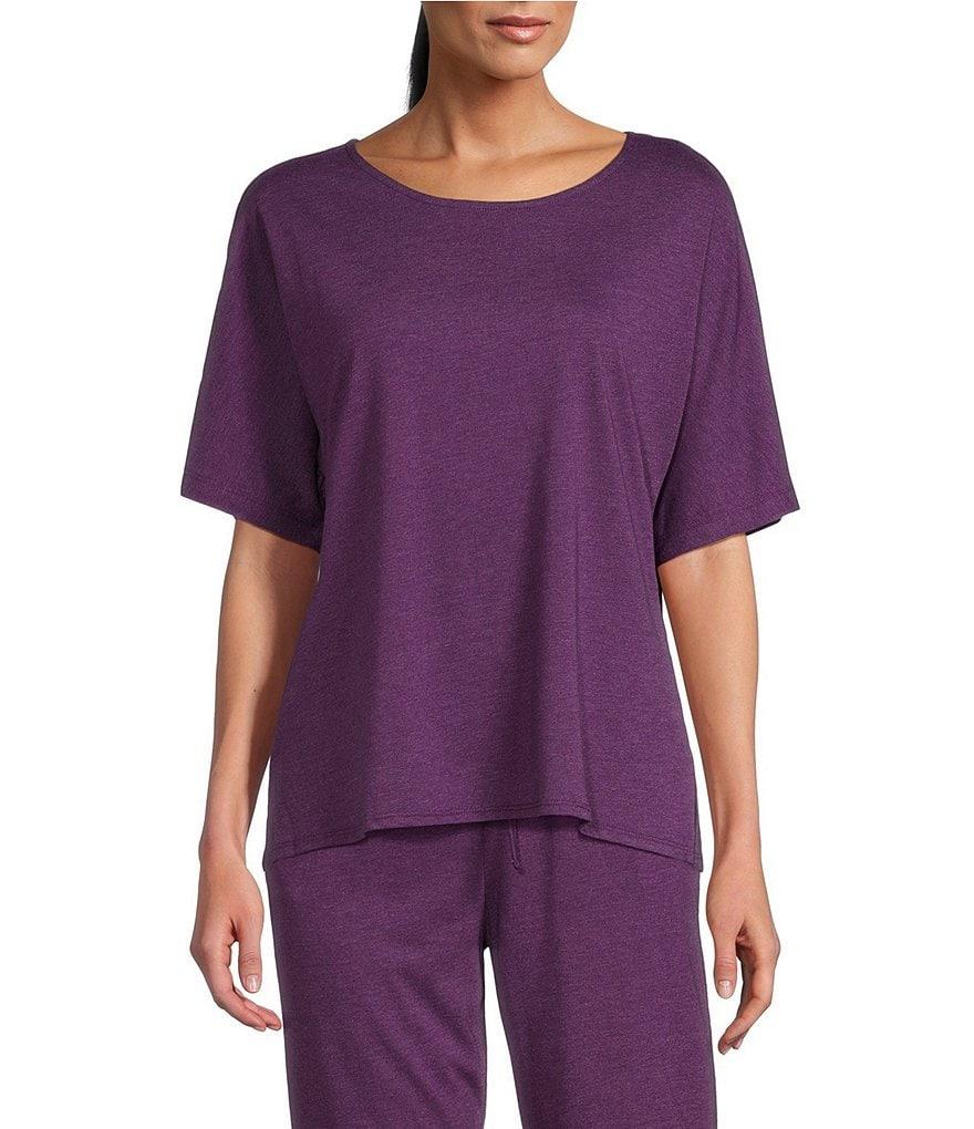 N by Natori Knit Short Sleeve Scoop Neck Lounge Top Product Image