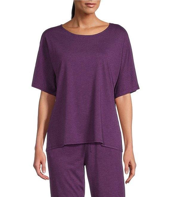N by Natori Knit Short Sleeve Scoop Neck Lounge Top Product Image