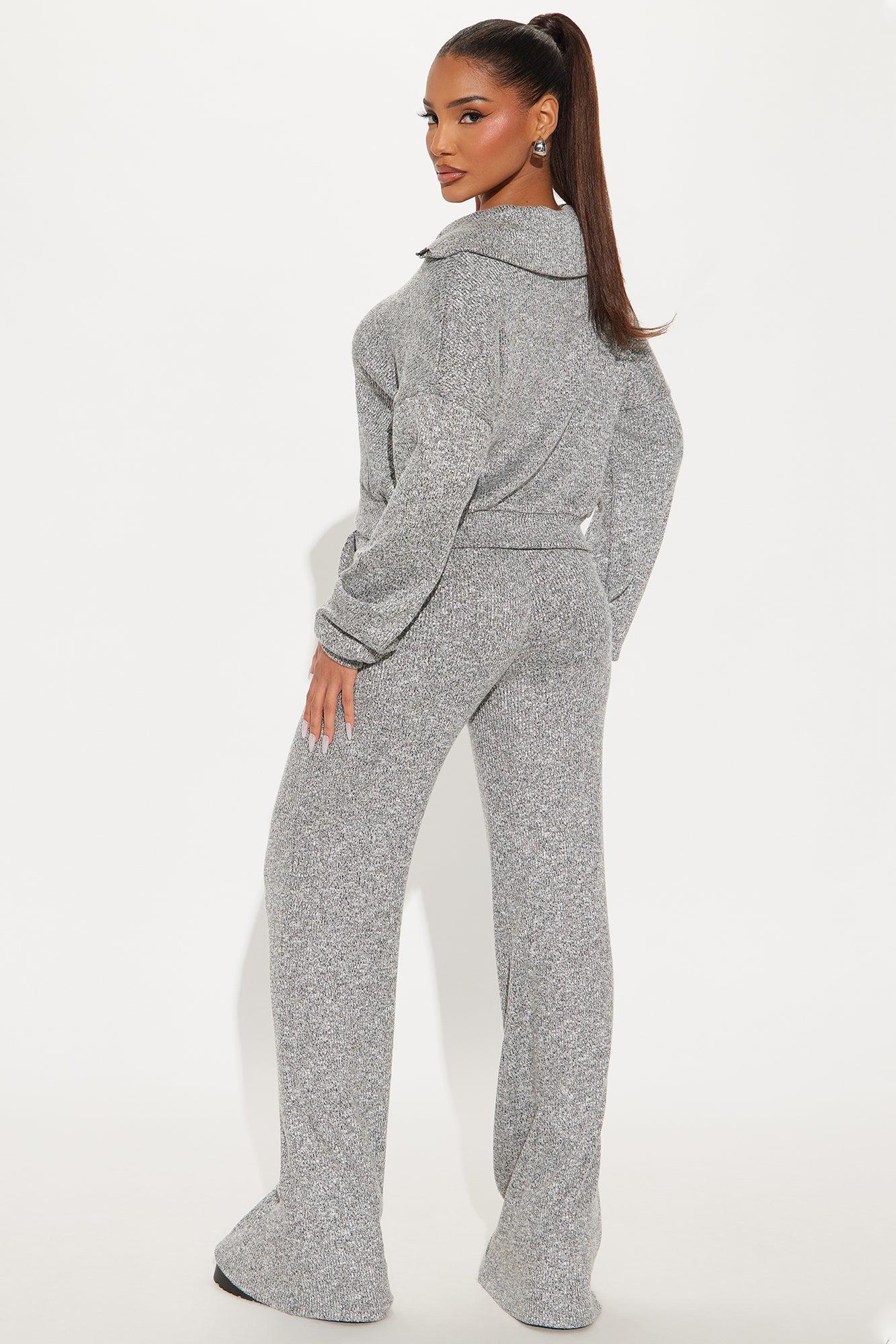 Cozy Weekend Pant Set - Grey Product Image