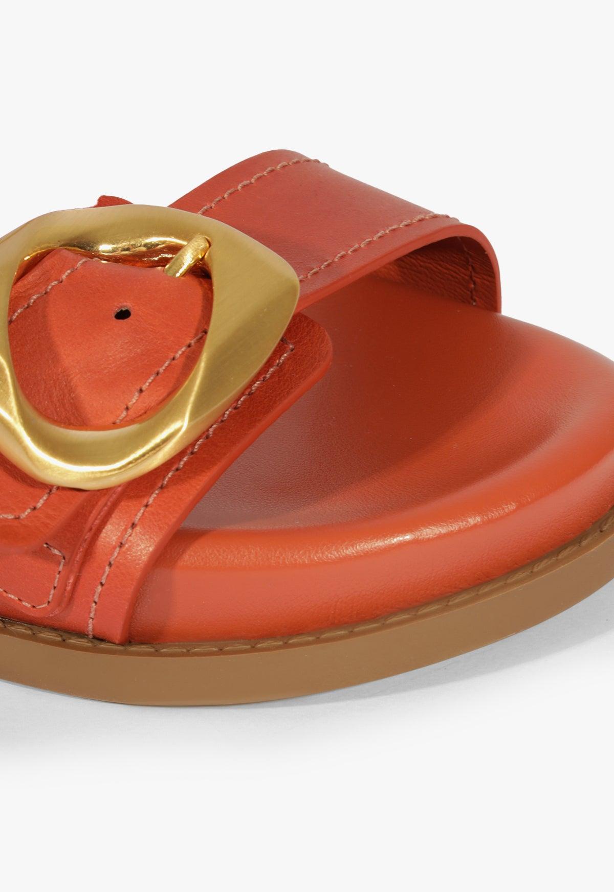 Olga Orange Leather Sporty Sandal Product Image