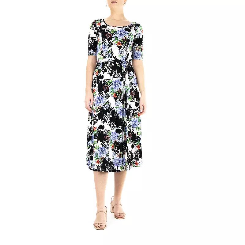Women's Nina Leonard Syliva Print Midi Dress,  Product Image