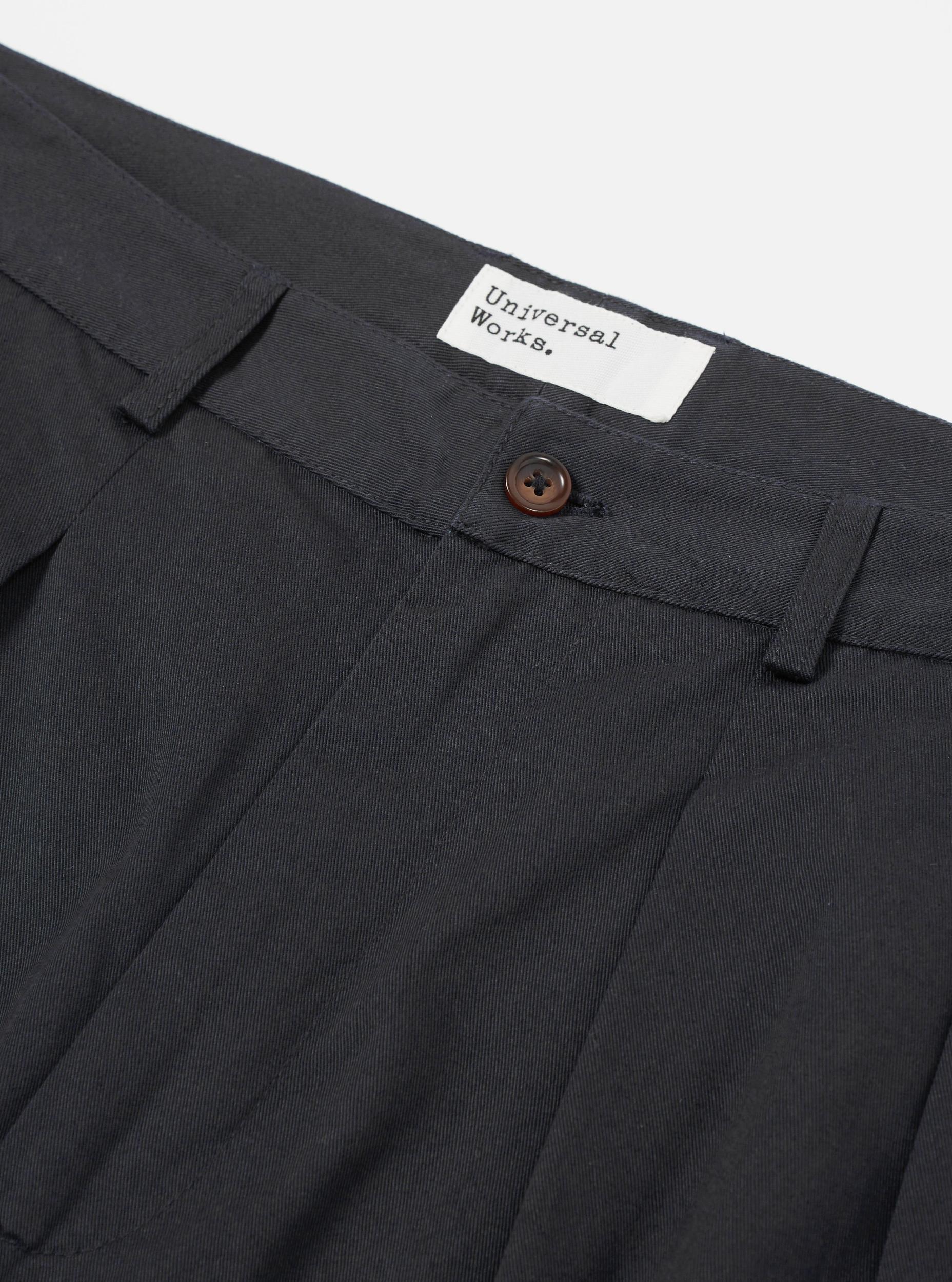 Black Twill Double Pleat Pant Product Image