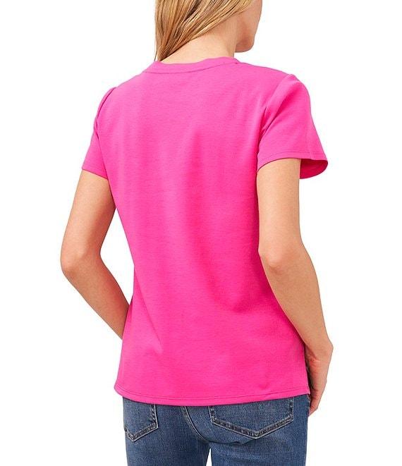 Vince Camuto Short Sleeve Crew Neck Knit Tee Shirt Product Image