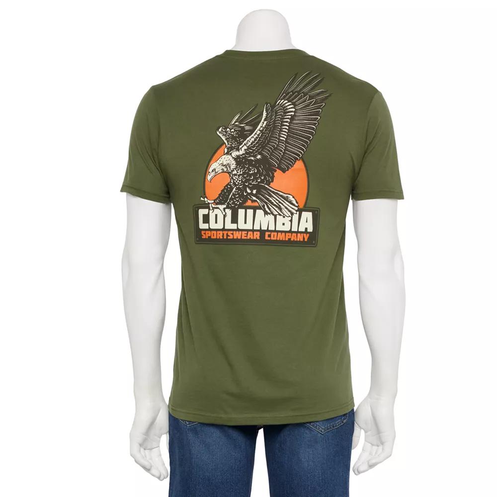 Men's Columbia Short Sleeve Back Graphic Tee, Size: Small, Surplus Eagle Product Image