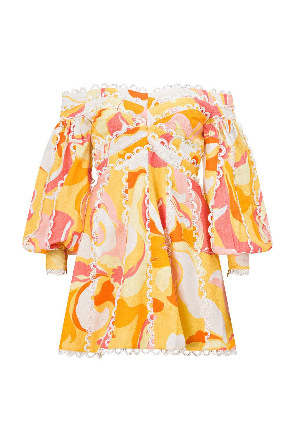 Kennedy Off Shoulder Dress - Calista Sunset Product Image