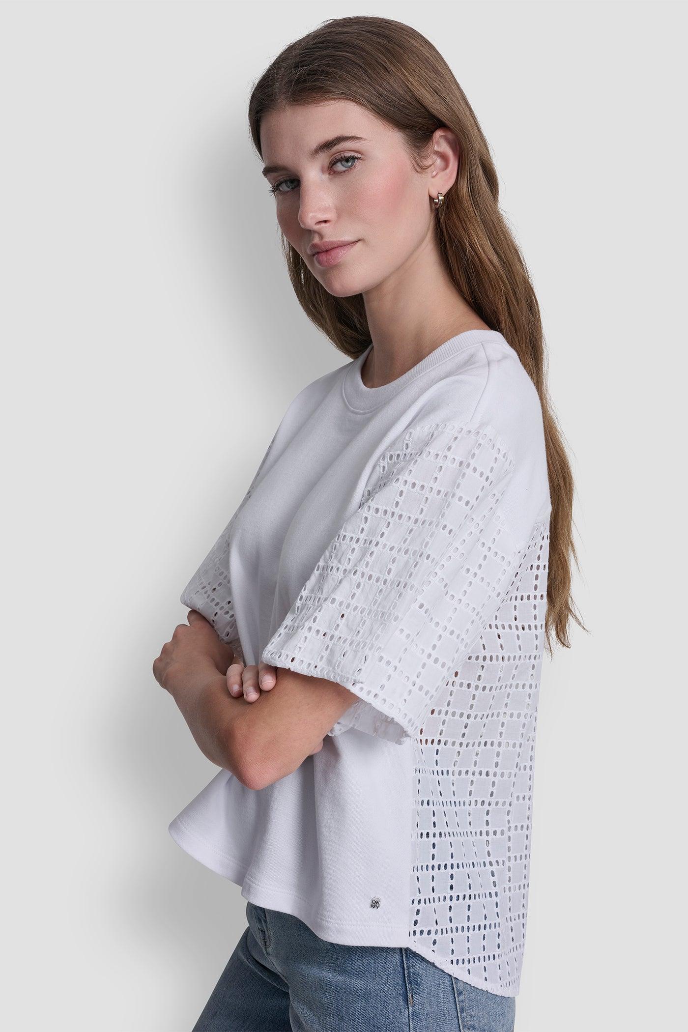 EYELET PUFF SLEEVE SHIRT Product Image