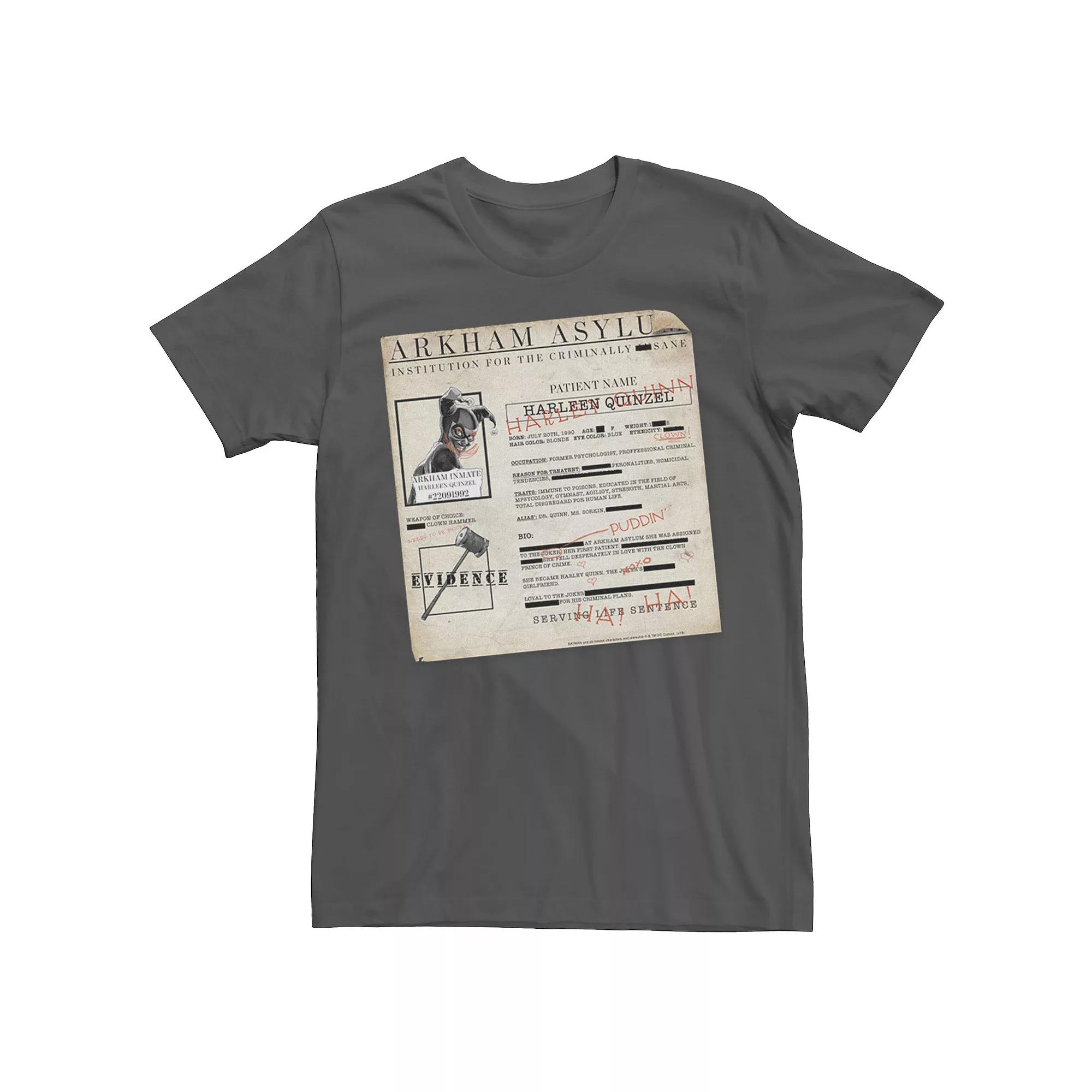 Men's Batman Harley Quinn Akham Asylum Records Tee,  Product Image