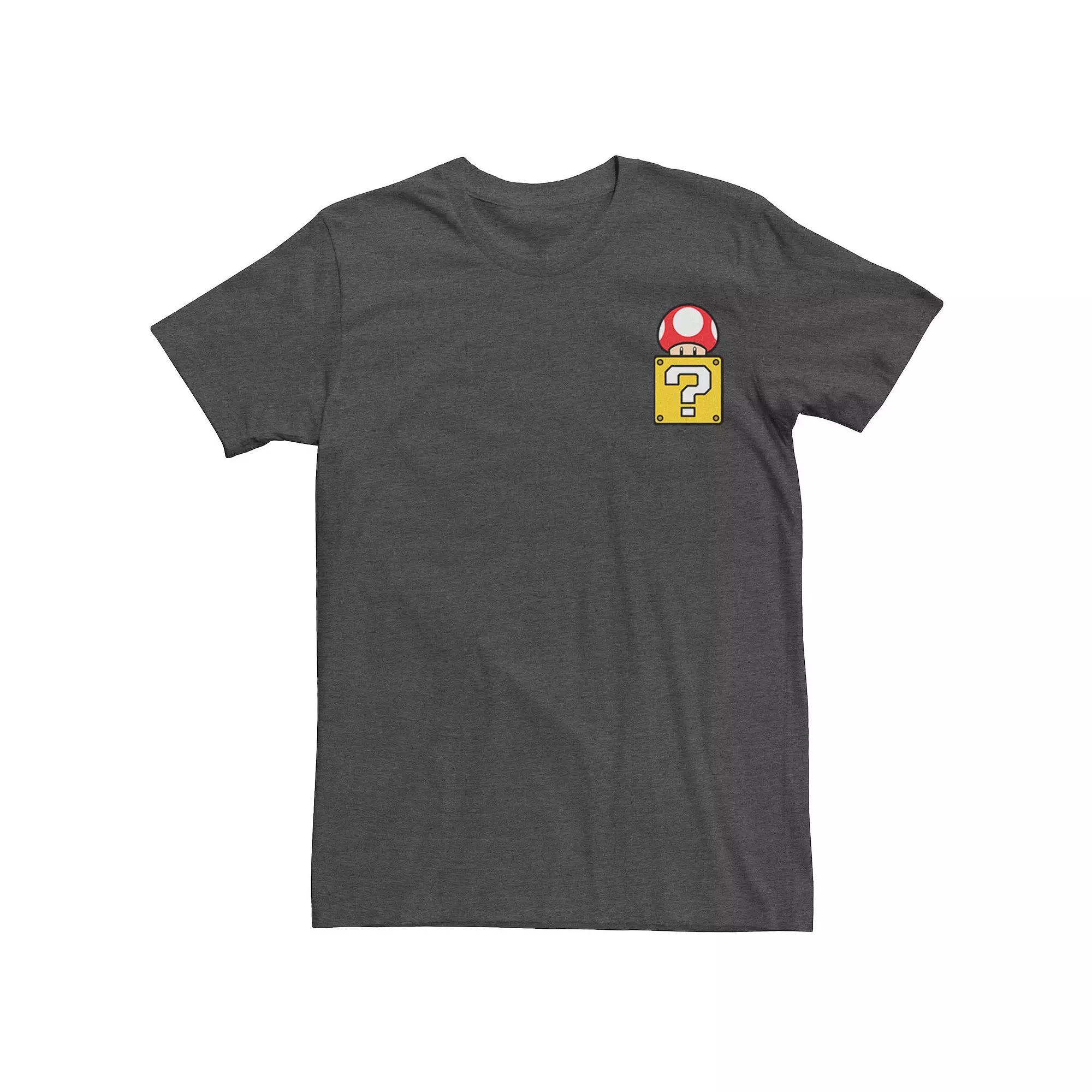 Men's Super Mario Bros. Mushroom Power Up Left Chest Pocket Tee,  Product Image