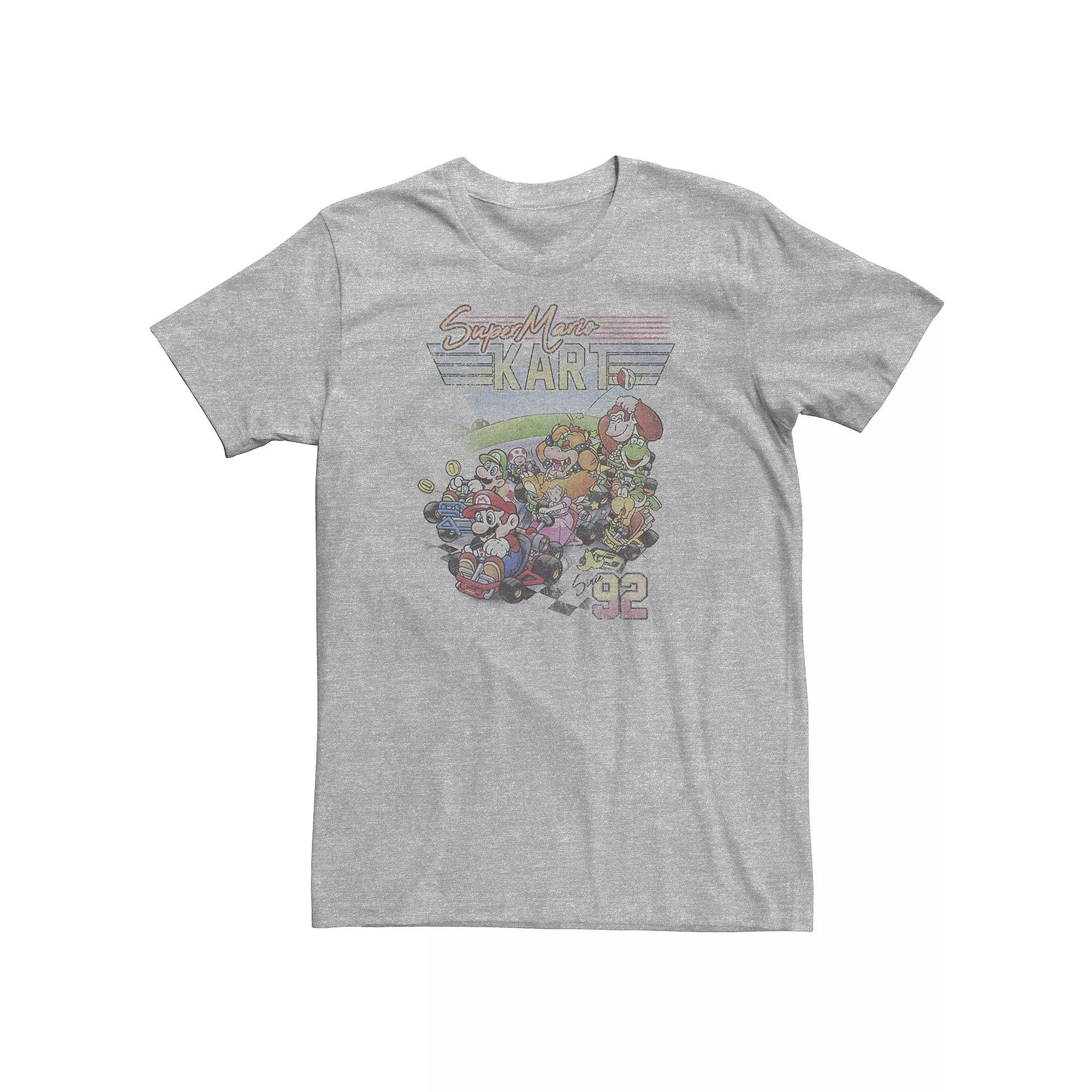 Big & Tall Mario Kart 92 Group Shot Distressed Tee, Men's,  Product Image