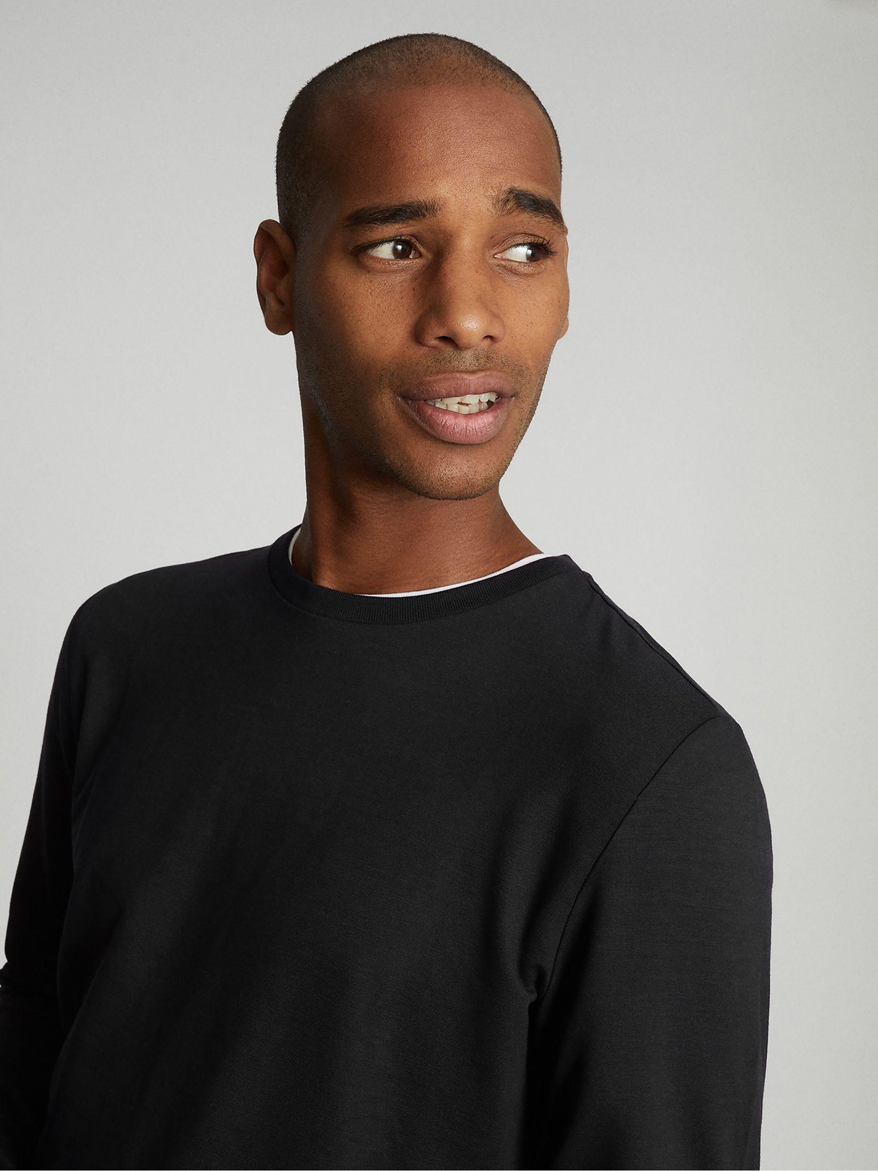 Crew Neck Jersey Top in Charcoal Product Image