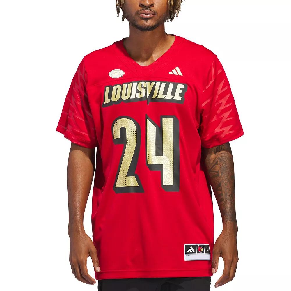 Men's adidas #24 Red Louisville Cardinals Alternate Premier Strategy Jersey,  Product Image