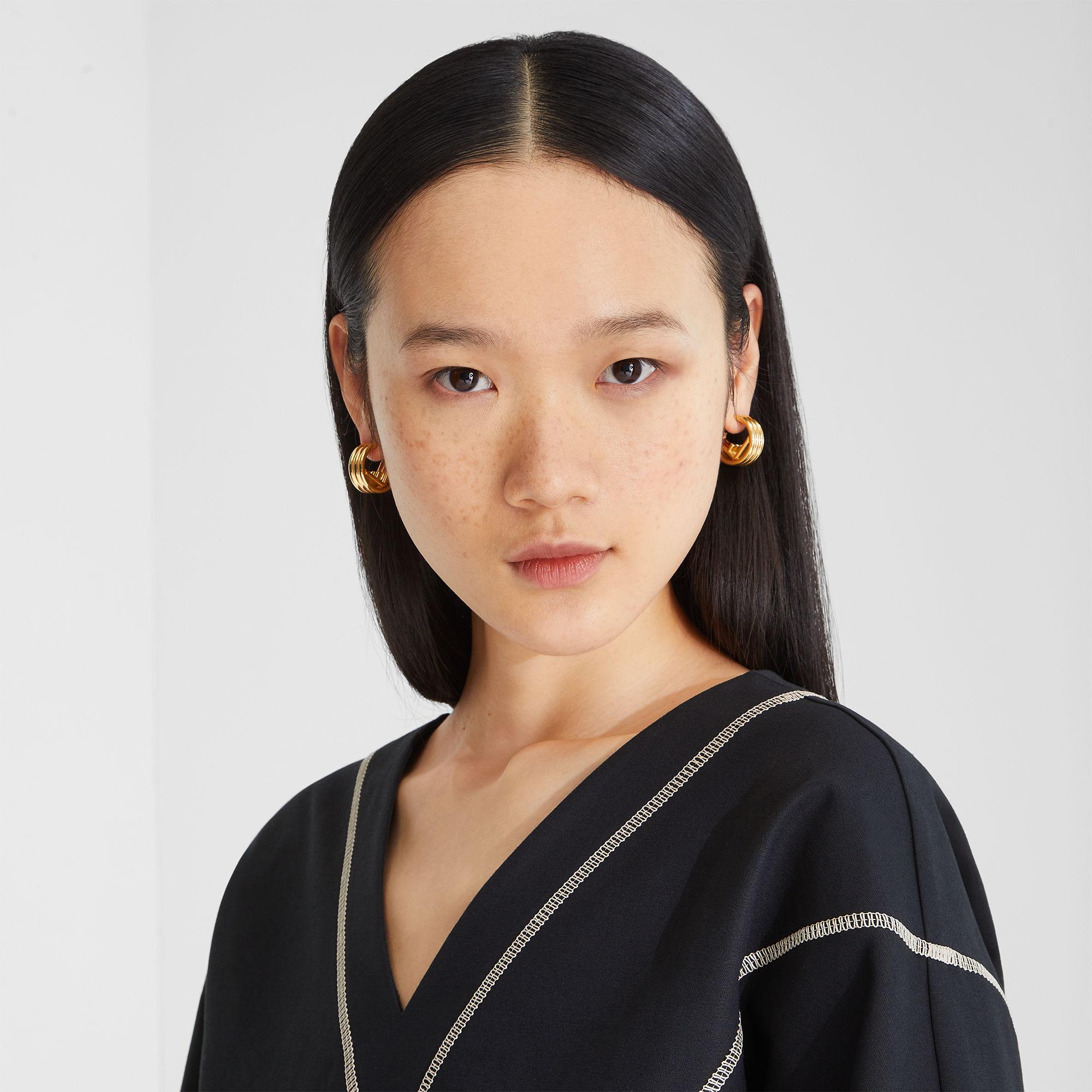 F is Fendi EarringsGold-colored metal earrings Product Image