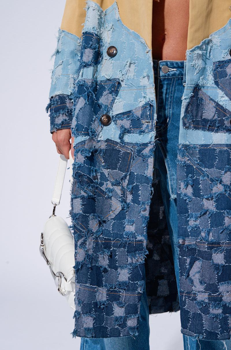 WICKER PARK DENIM DETAIL TRENCH Product Image