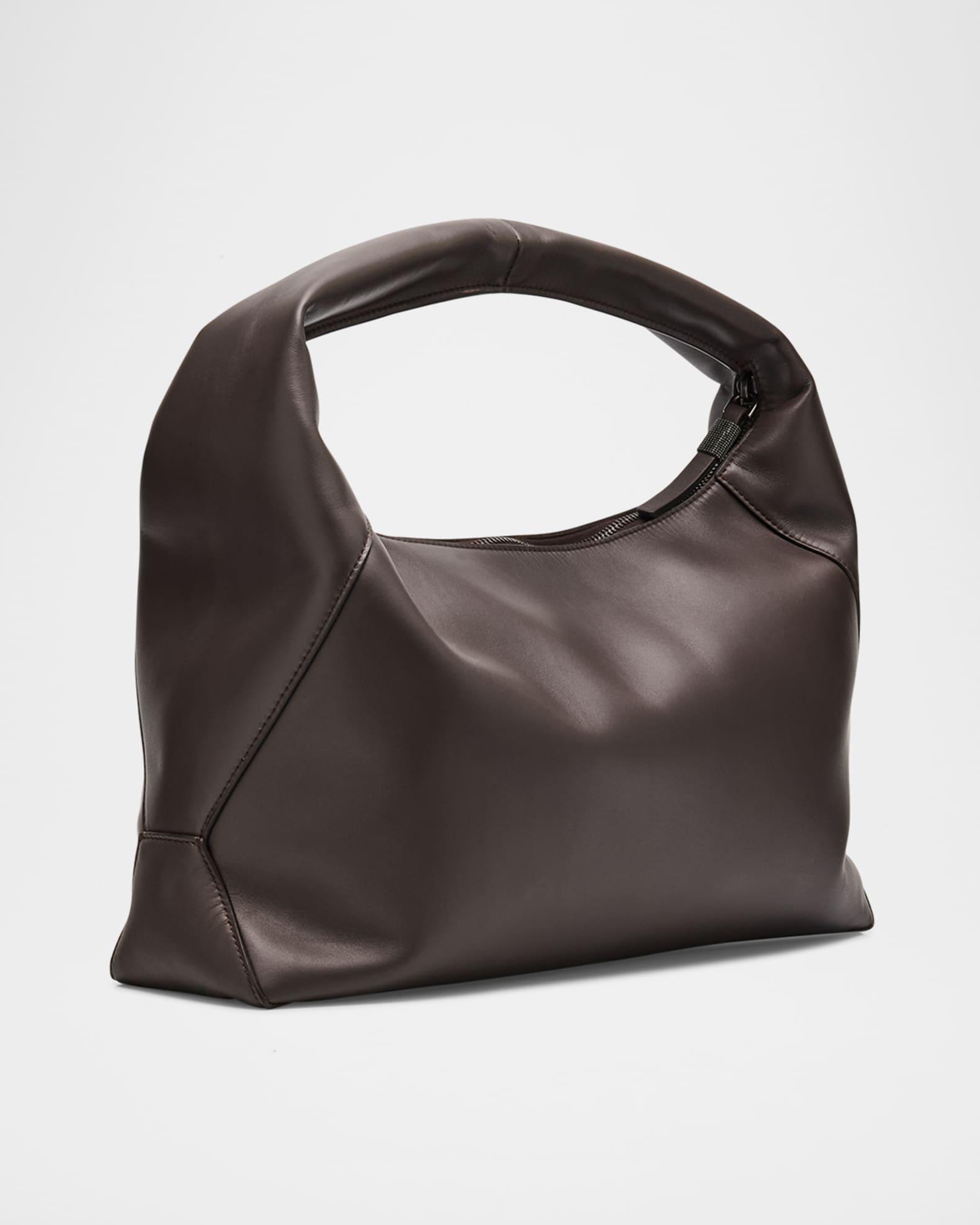 Zip Calf Leather Hobo Bag Product Image
