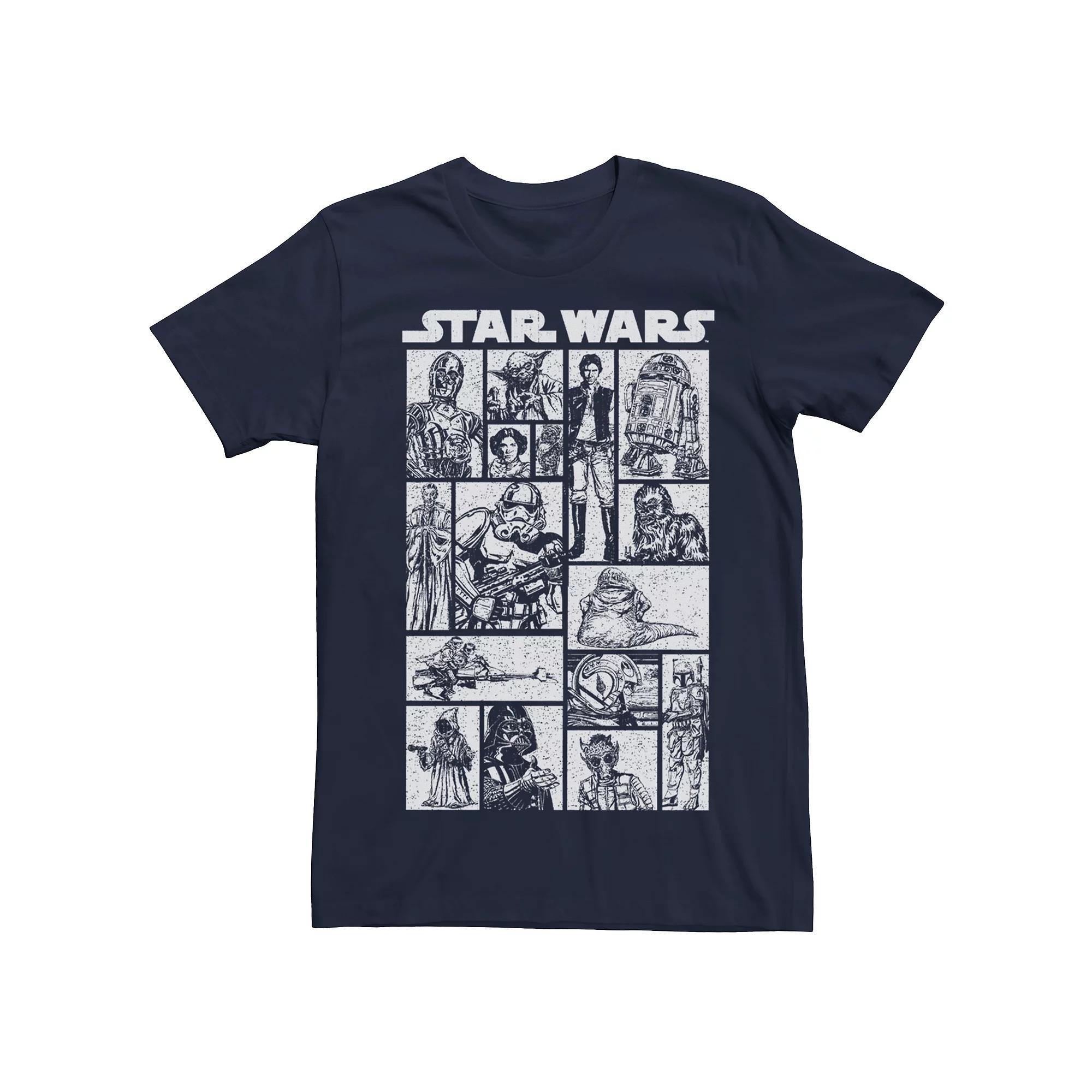 Men's Star Wars Character Sketch Panels Short Sleeve Tee,  Product Image