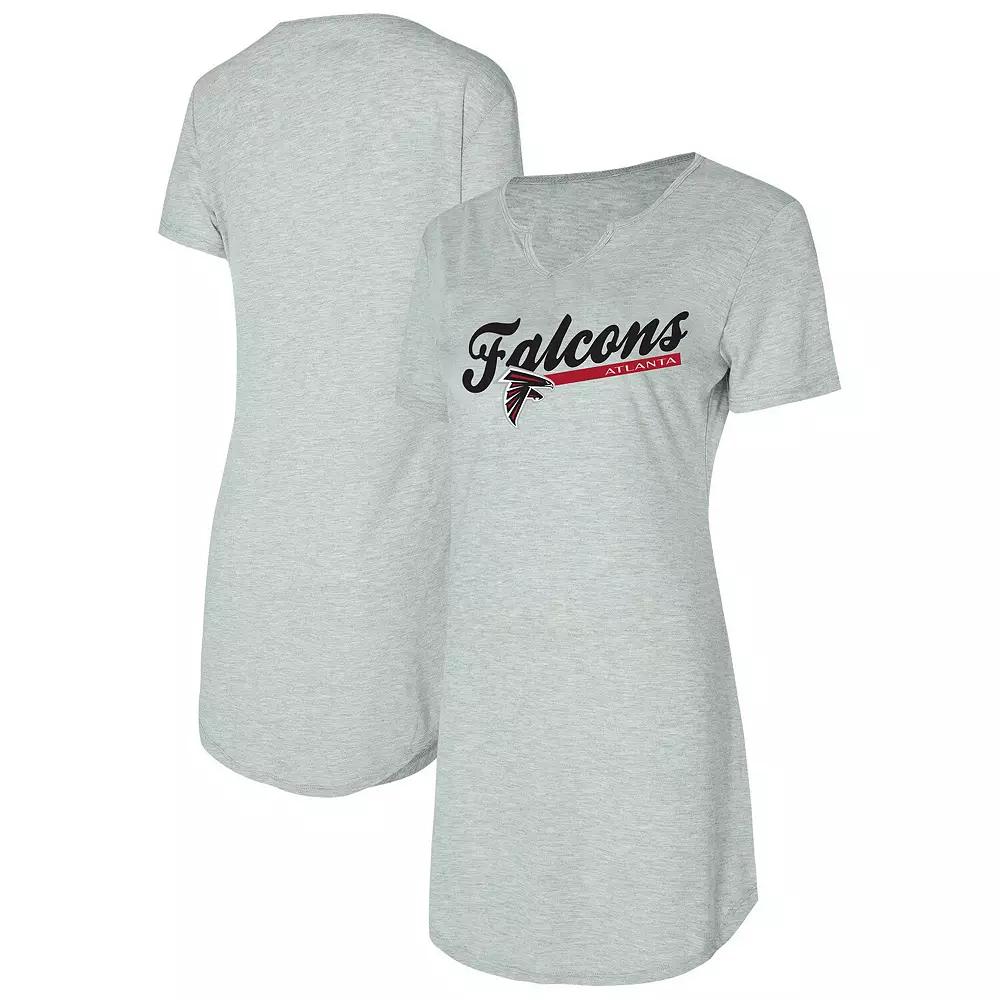 Women's Concepts Sport Gray Atlanta Falcons Petition Knit Nightshirt,  Product Image