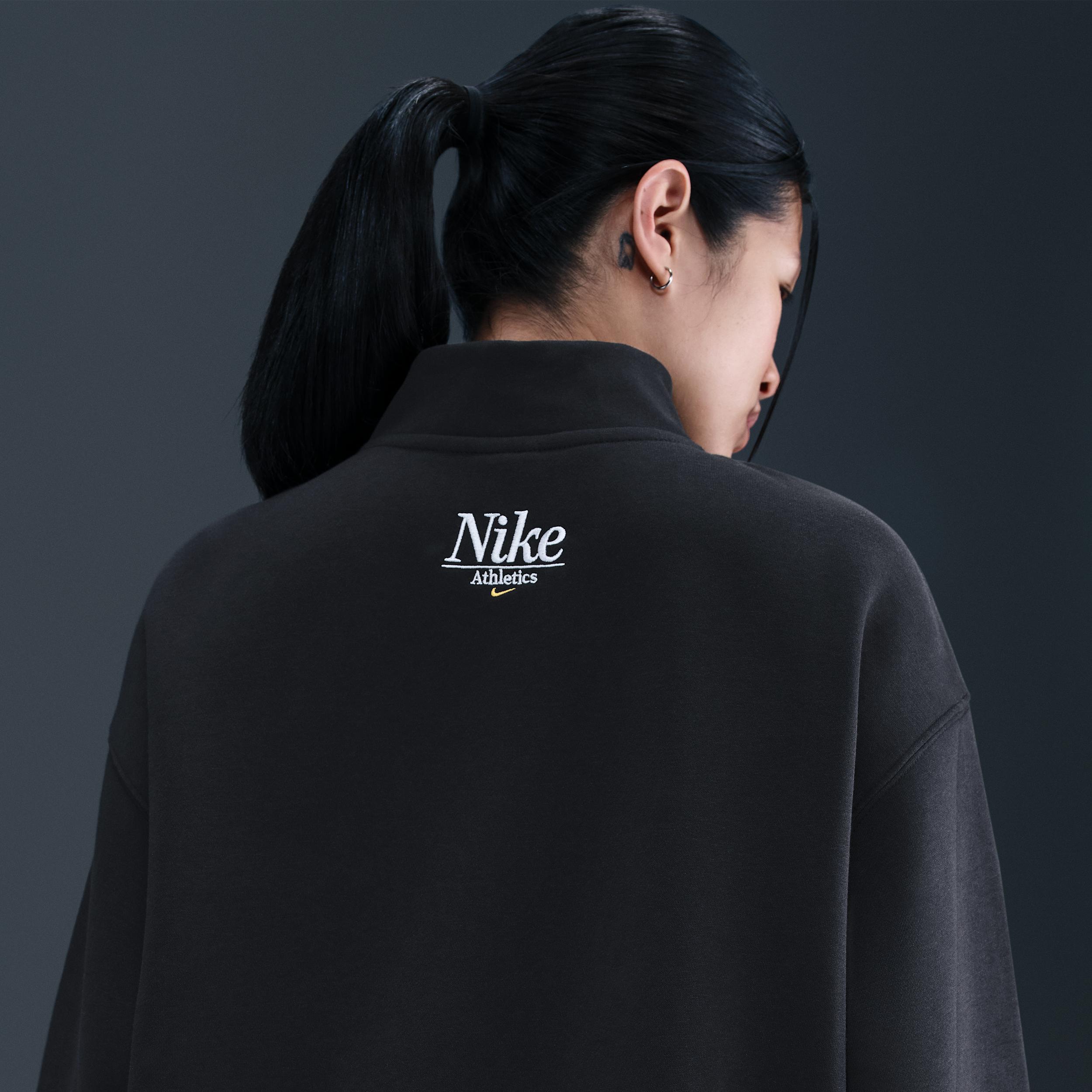 Womens Nike Sportswear Phoenix Fleece Oversized 1/4-Zip Long Sweatshirt | IH7804-323 Product Image