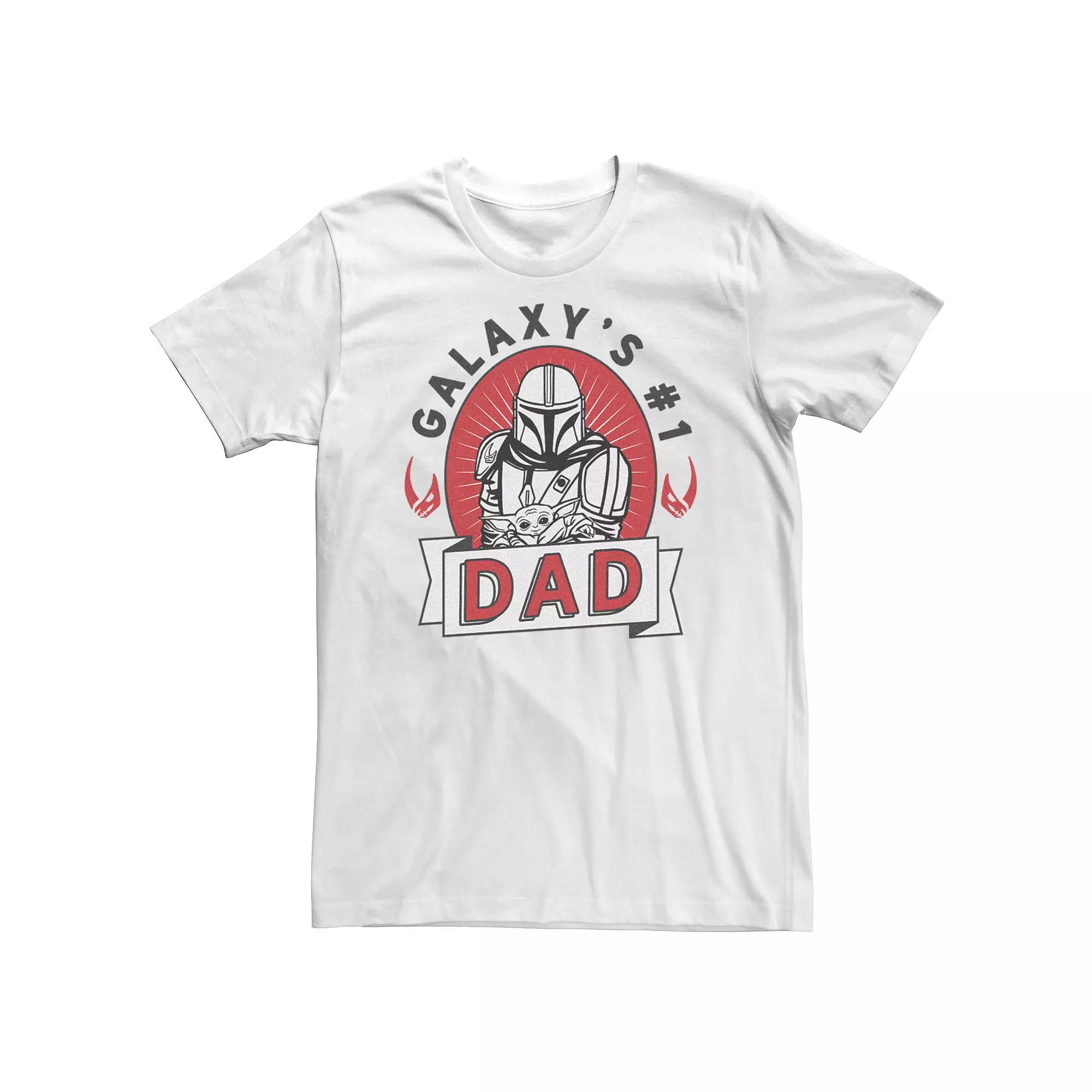 Big & Tall Star Wars The Mandalorian Galaxy Number One Dad Tee, Men's, Size: 3XL Tall, White Product Image