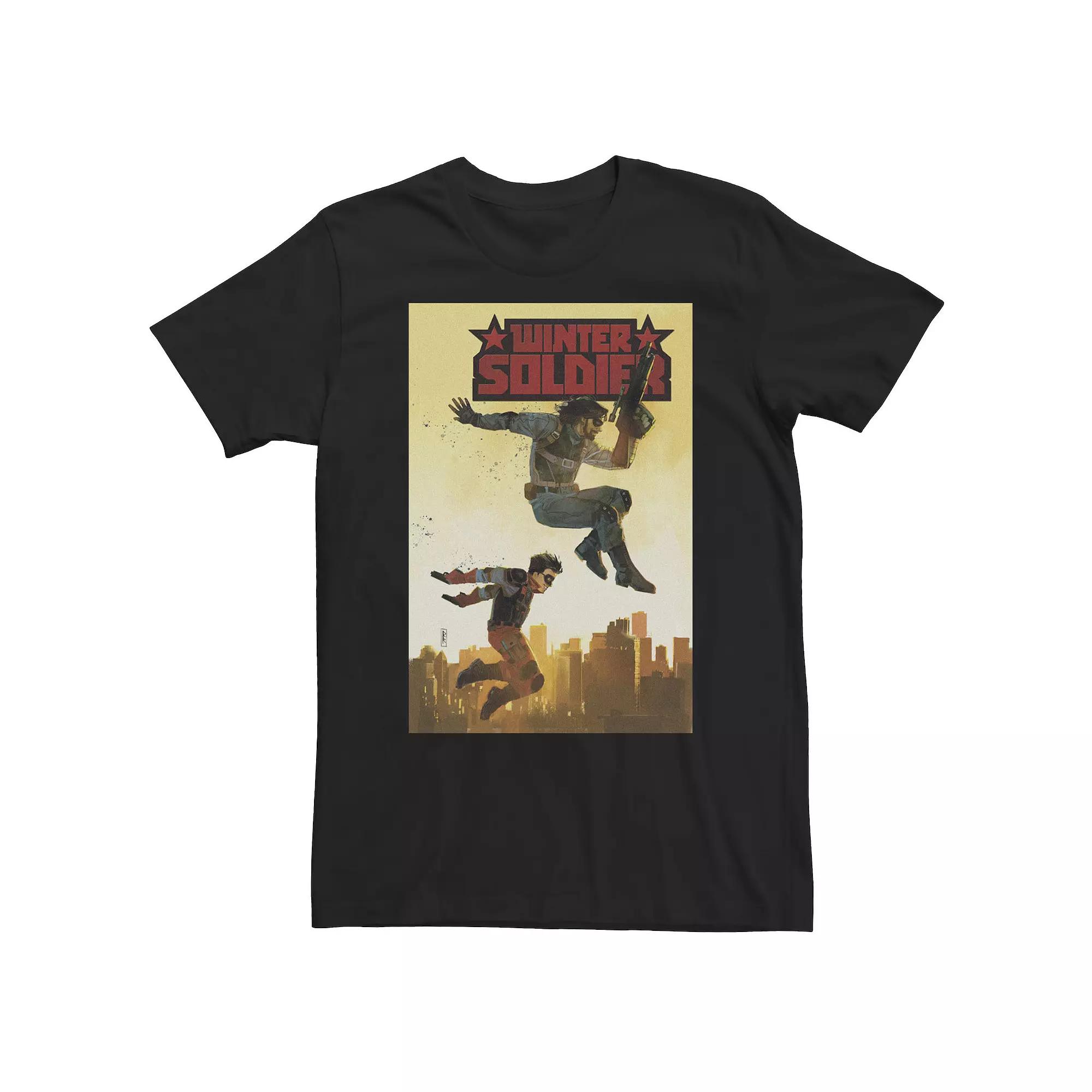 Big & Tall Marvel Comixology Winter Soldier 3 Of 5 Comic Book Cover Tee, Men's, Size: Large Tall, Black Product Image